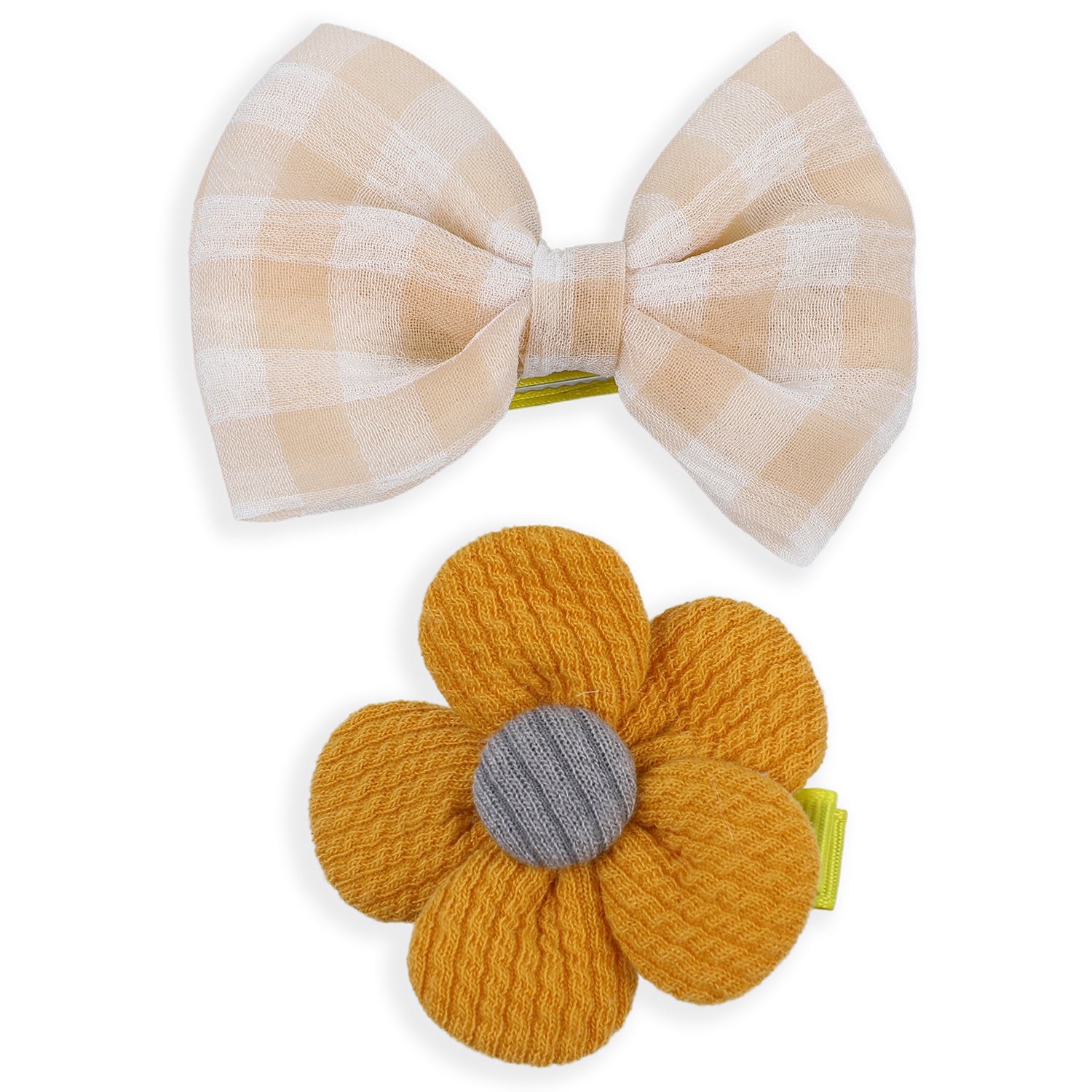 Artemis Floral Hair Clips Set 9 Pcs - Yellow - Baby Moo
