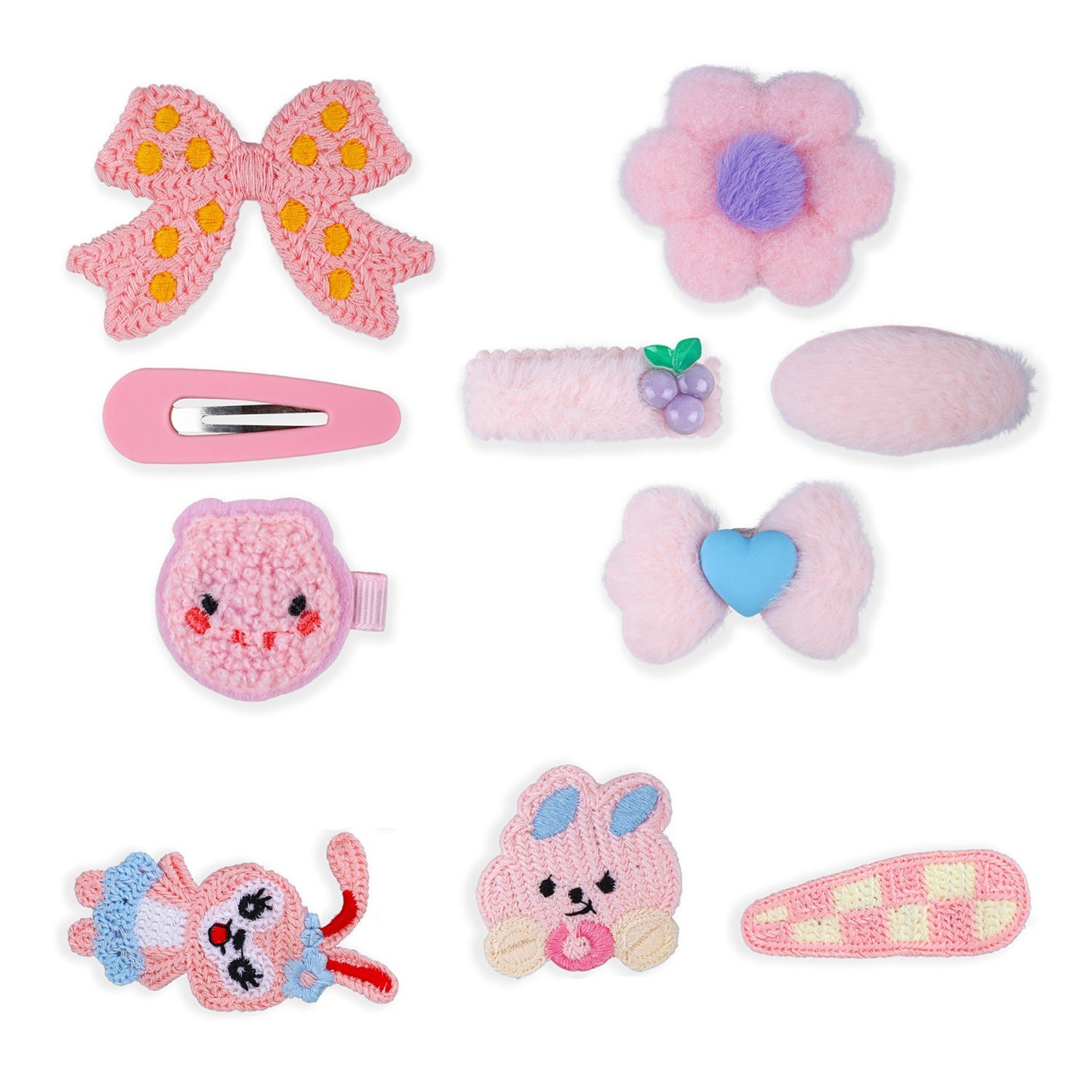 Baby Moo Floral Rubber Bands Hair Accessories 3 Pcs - Pink