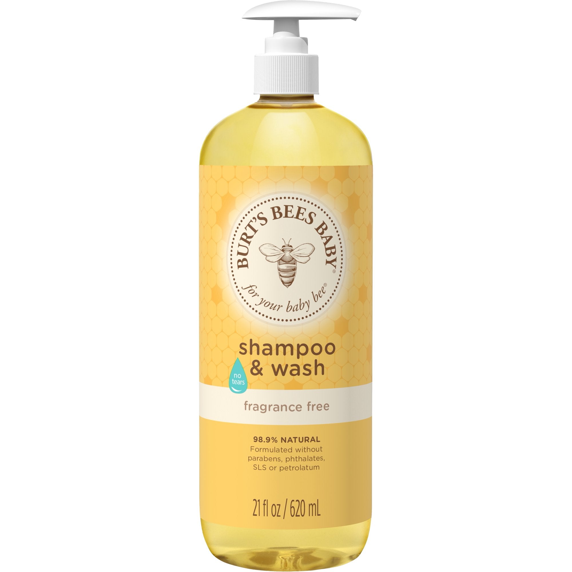 Burts Bees Baby Bee Shampoo & Wash Fragrance Free 620ml Yellow