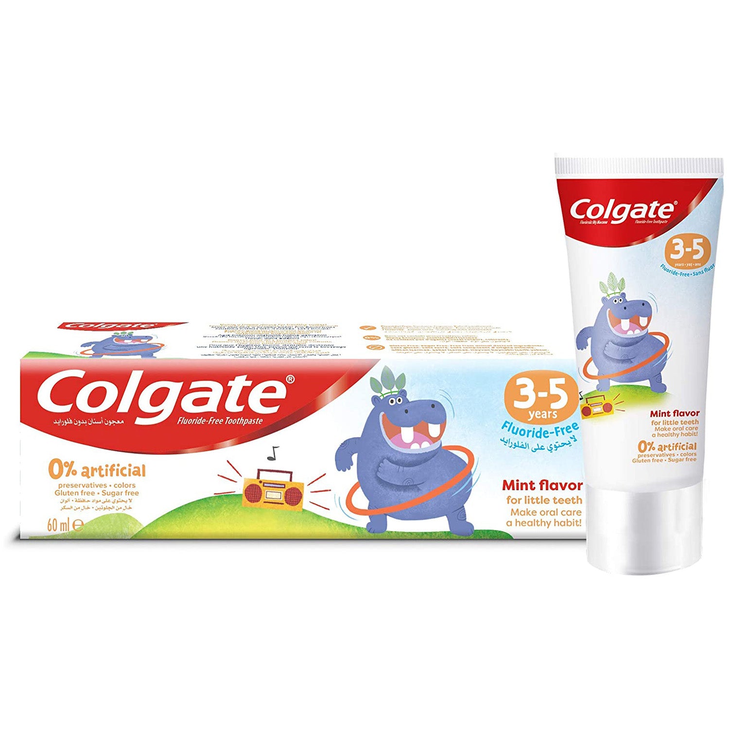 Colgate Toothpaste For Kids 3-5 Years Anticavity Natural Mint 60ml Red