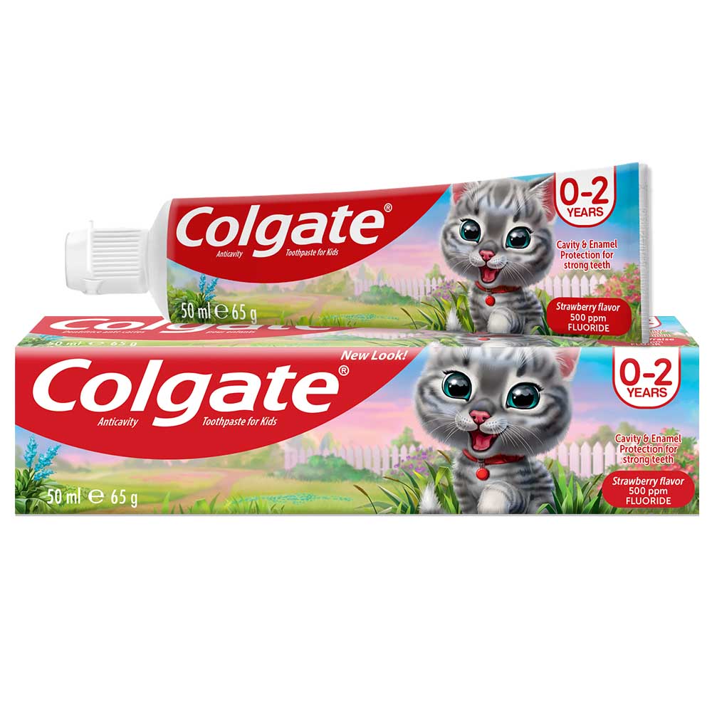 Colgate Toothpaste For Kids 0-2 Years Anticavity Strawberry 65gm Red