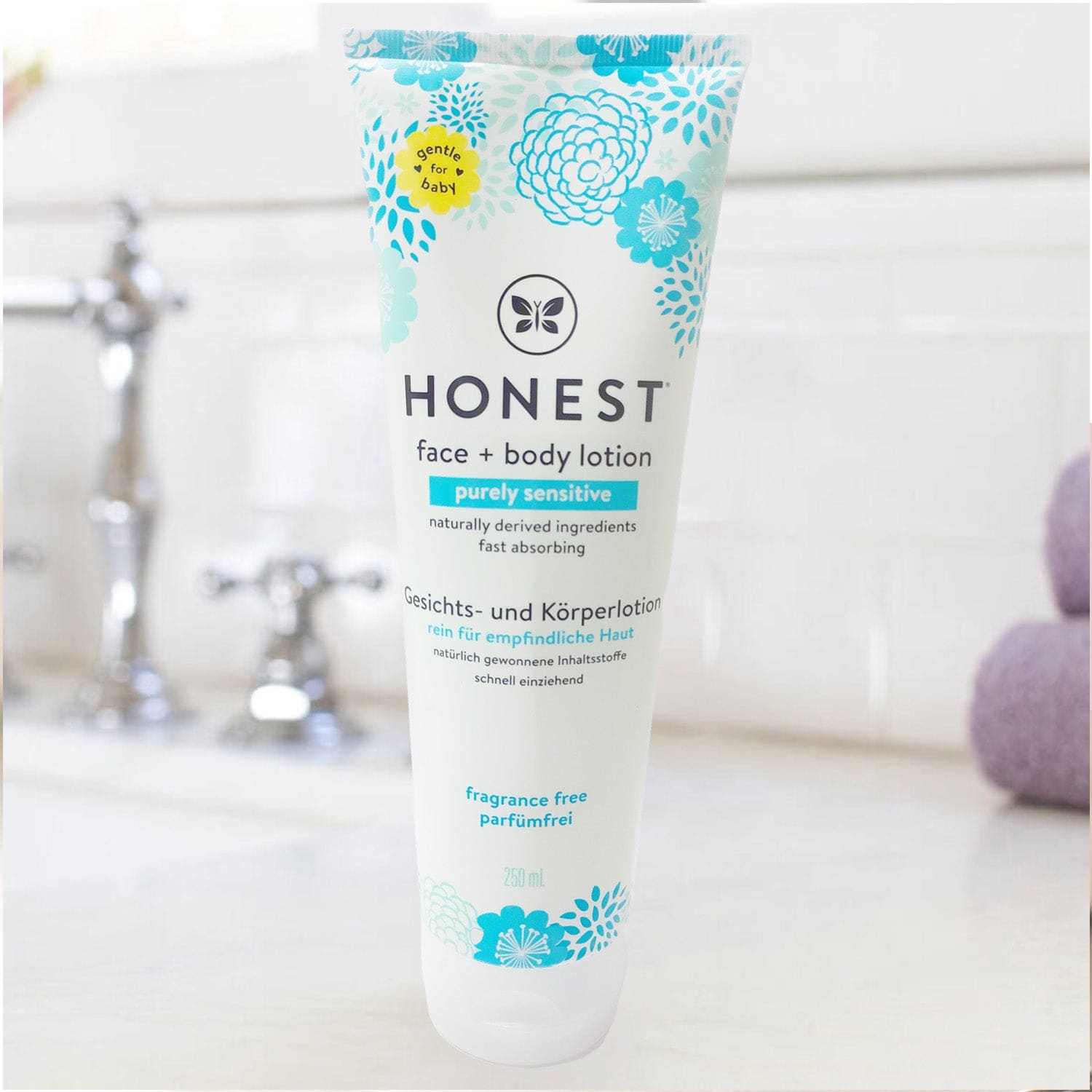 Honest Face + Body Lotion Purely Sensitive Fragrance Free 250ml Blue - Baby Moo