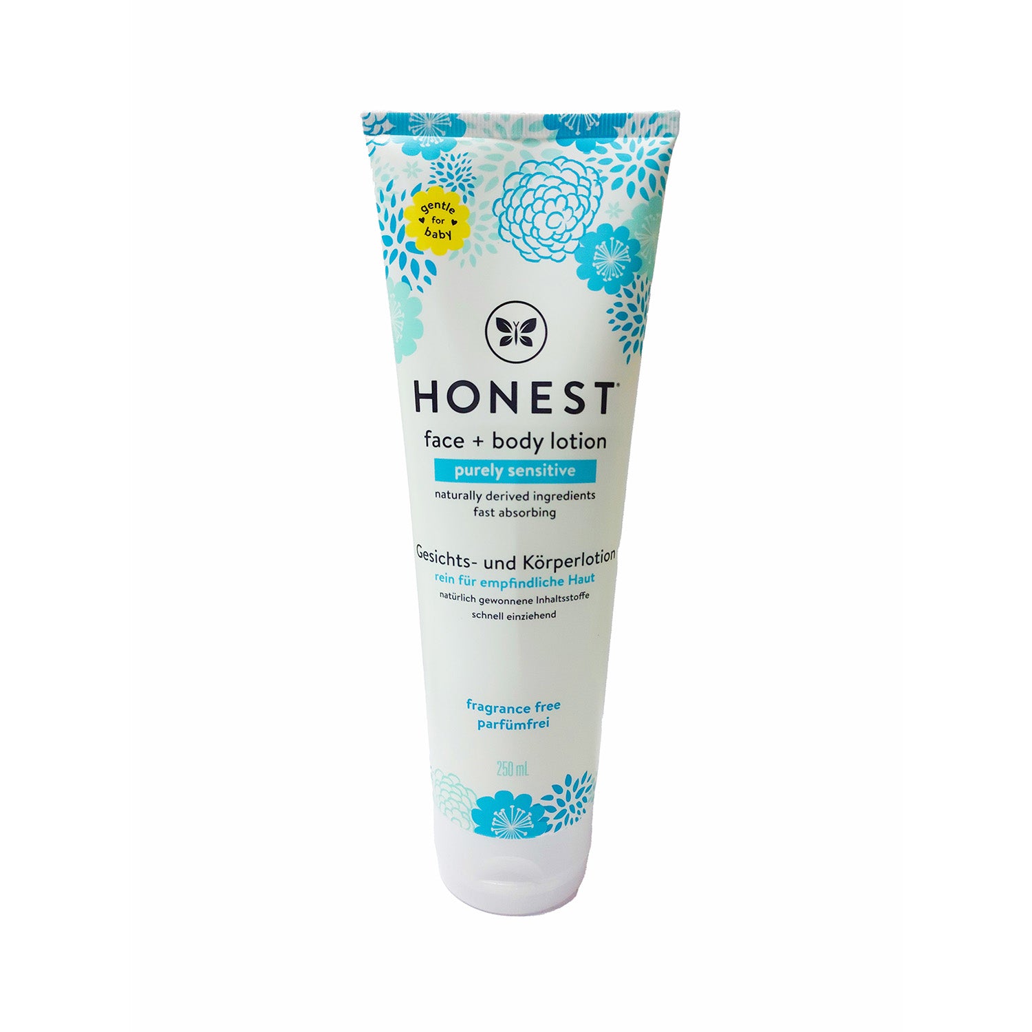 Honest Face + Body Lotion Purely Sensitive Fragrance Free 250ml Blue