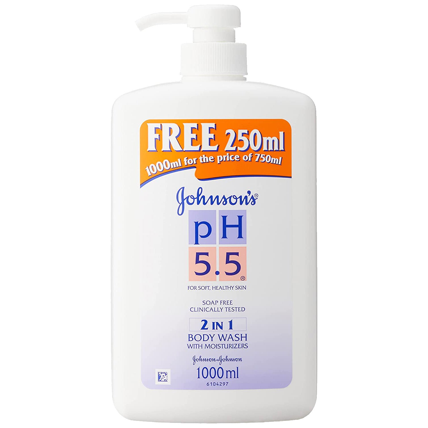 Johnsons 2in1 Bodywash with Moisturizers pH 5.5 1000ml White - Baby Moo