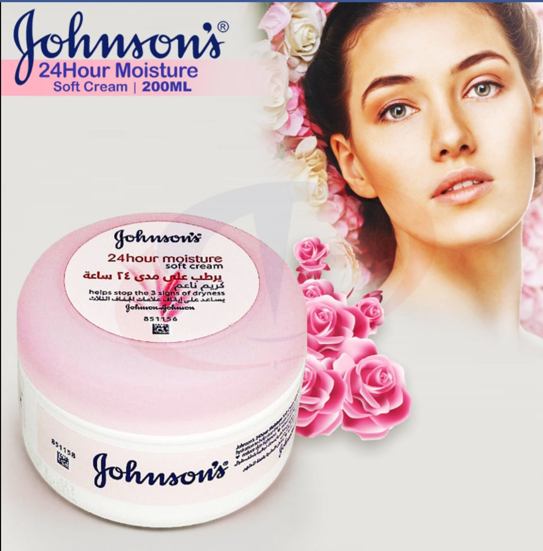 Johnsons 24 Hour Moisture Soft Cream 200ml Pink