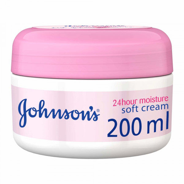 Johnsons 24 Hour Moisture Soft Cream 200ml Pink - Baby Moo