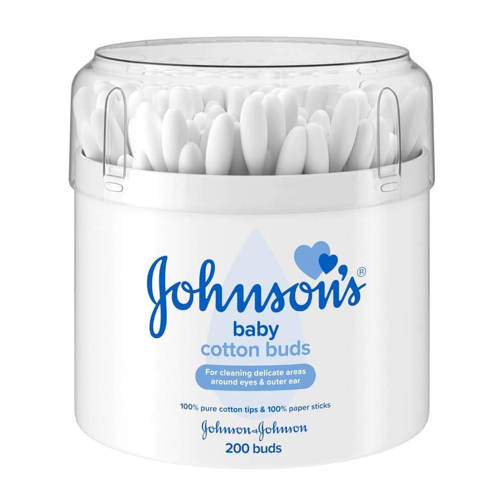 Johnson Baby 200 Cotton Buds 100% Pure Cotton Tips White