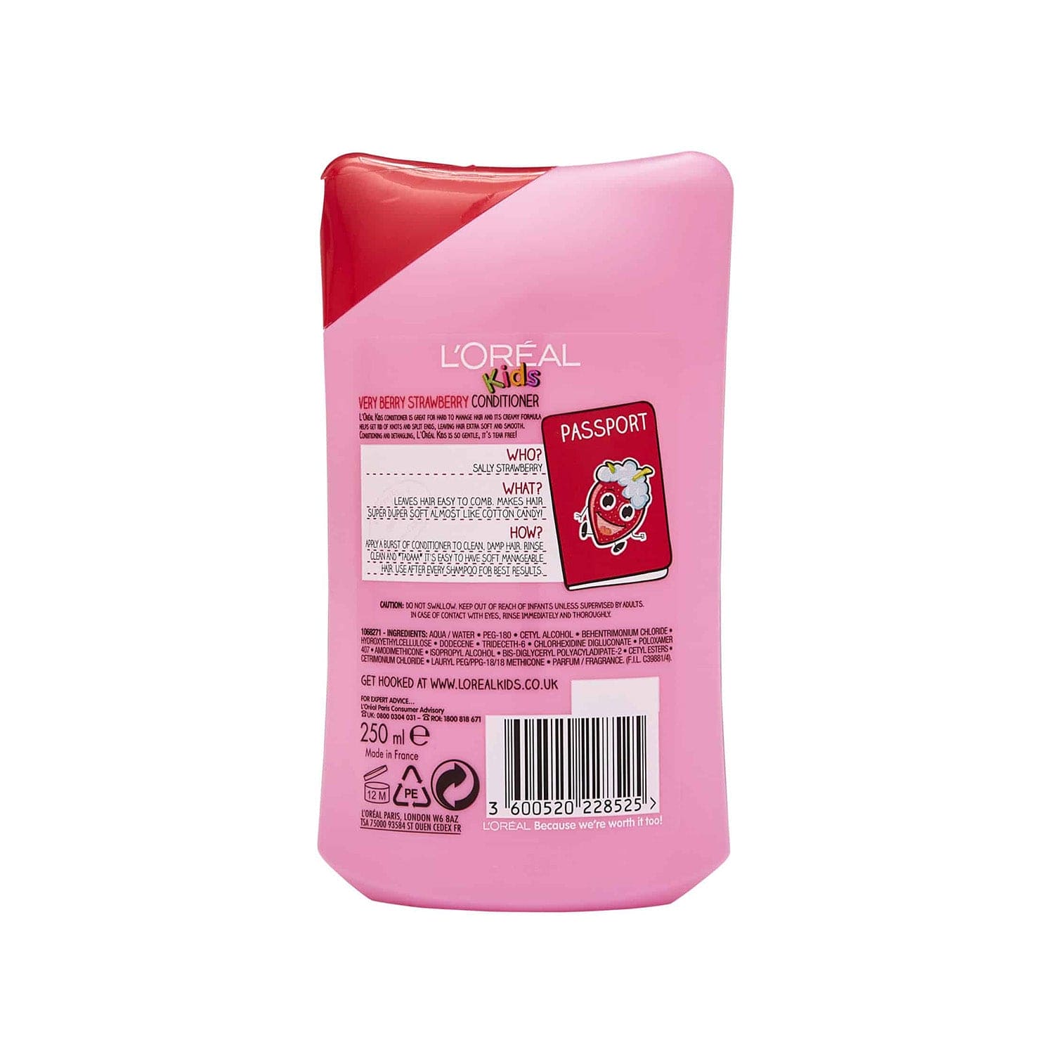 Loreal Kids Conditioner Very Berry Strawberry Extra Gentle 250ml Pink - Baby Moo