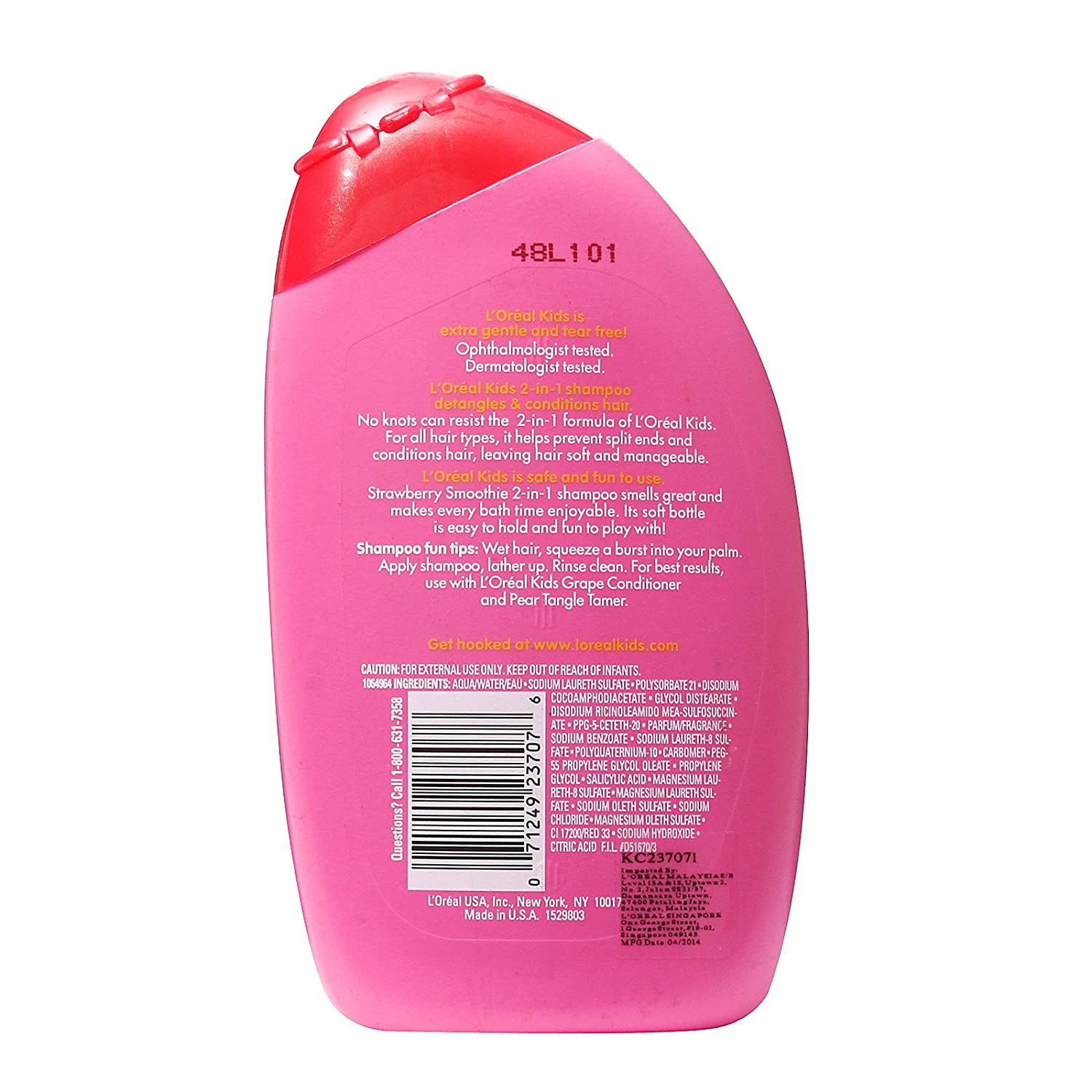 Loreal Kids 2in1 Shampoo Extra Gentle Strawberry Smoothie 265ml Blue - Baby Moo