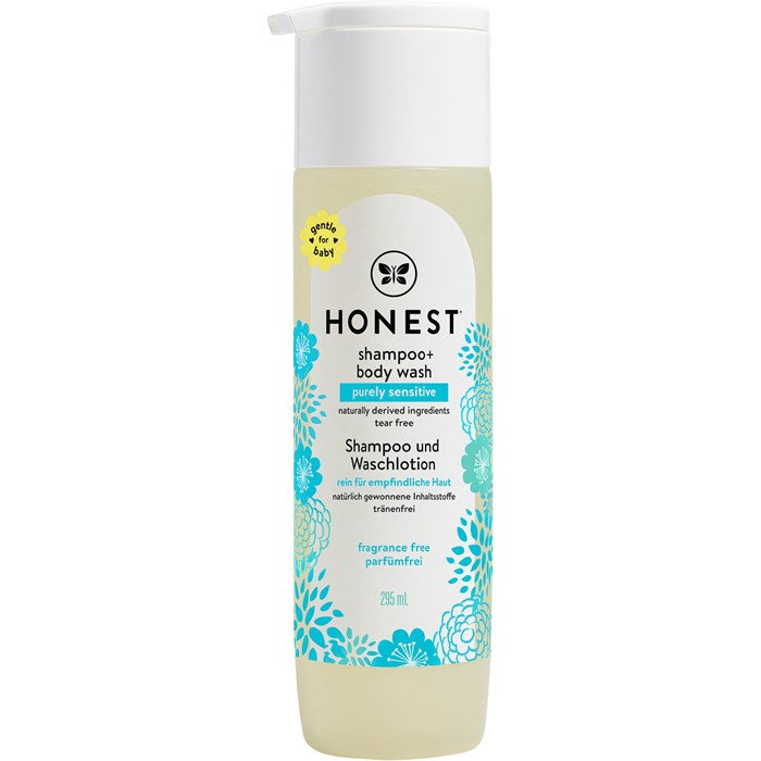 Honest 2in1 Shampoo + Body Wash Purely Sensitive Fragrance Free 295ml Blue - Baby Moo