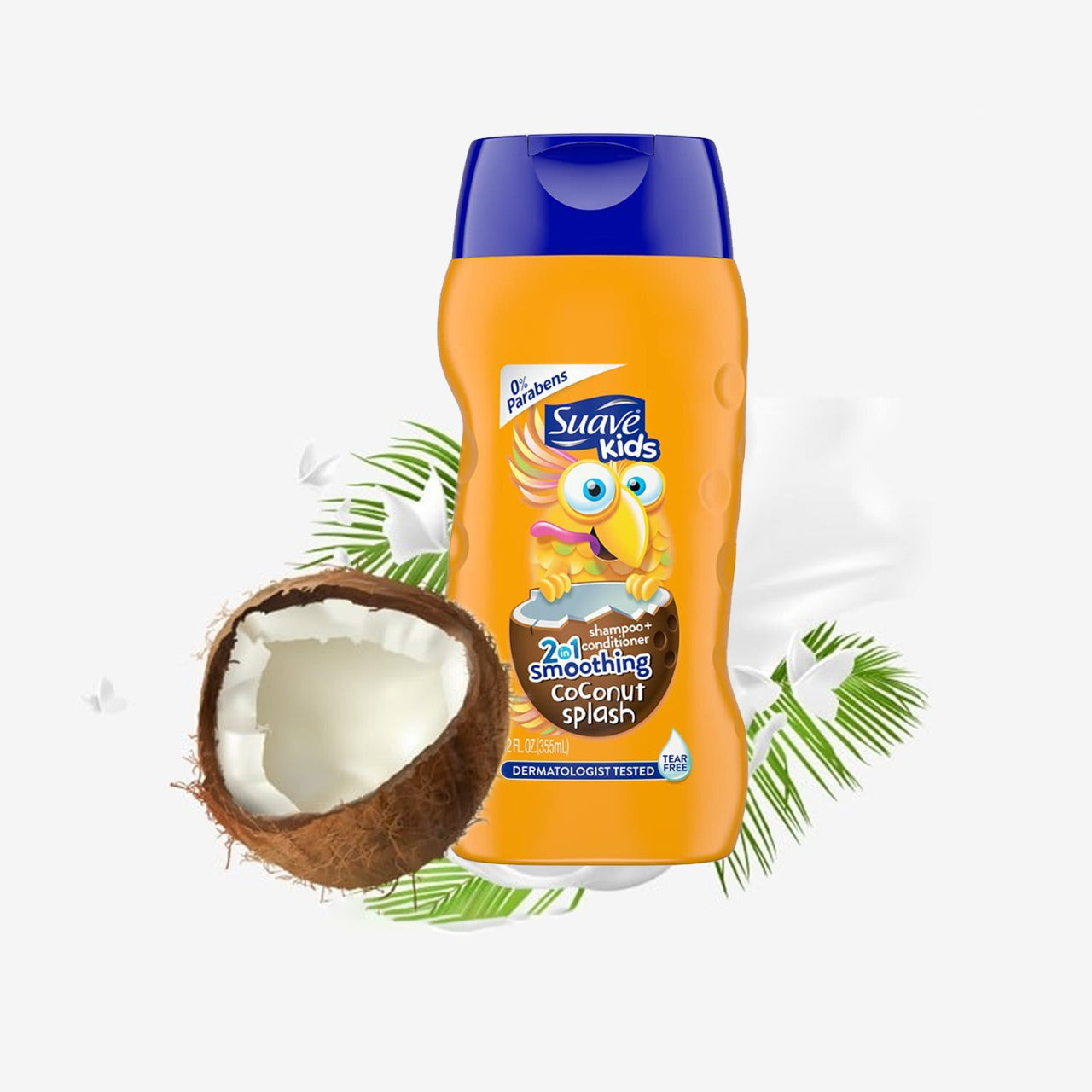 Suave Kids 2in1 Shampoo + Conditioner Smoothing Coconut Splash 355ml Orange - Baby Moo
