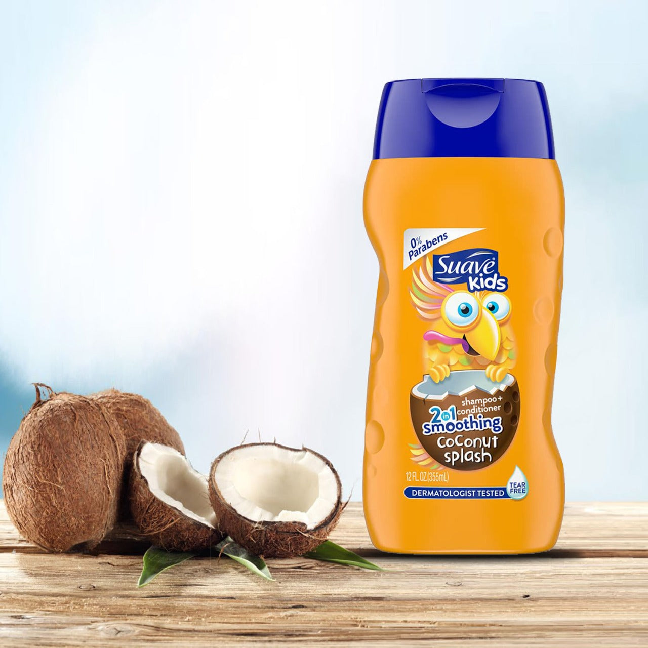 Suave Kids 2in1 Shampoo + Conditioner Smoothing Coconut Splash 355ml Orange - Baby Moo