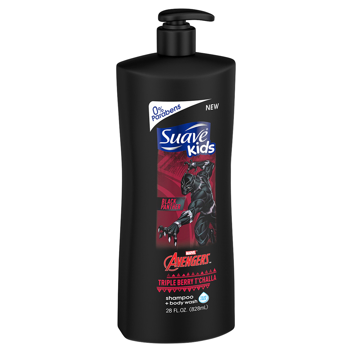 Suave Kids 2in1 Shampoo + Body Wash Avengers Black Panther Tripleberry 828ml Black - Baby Moo