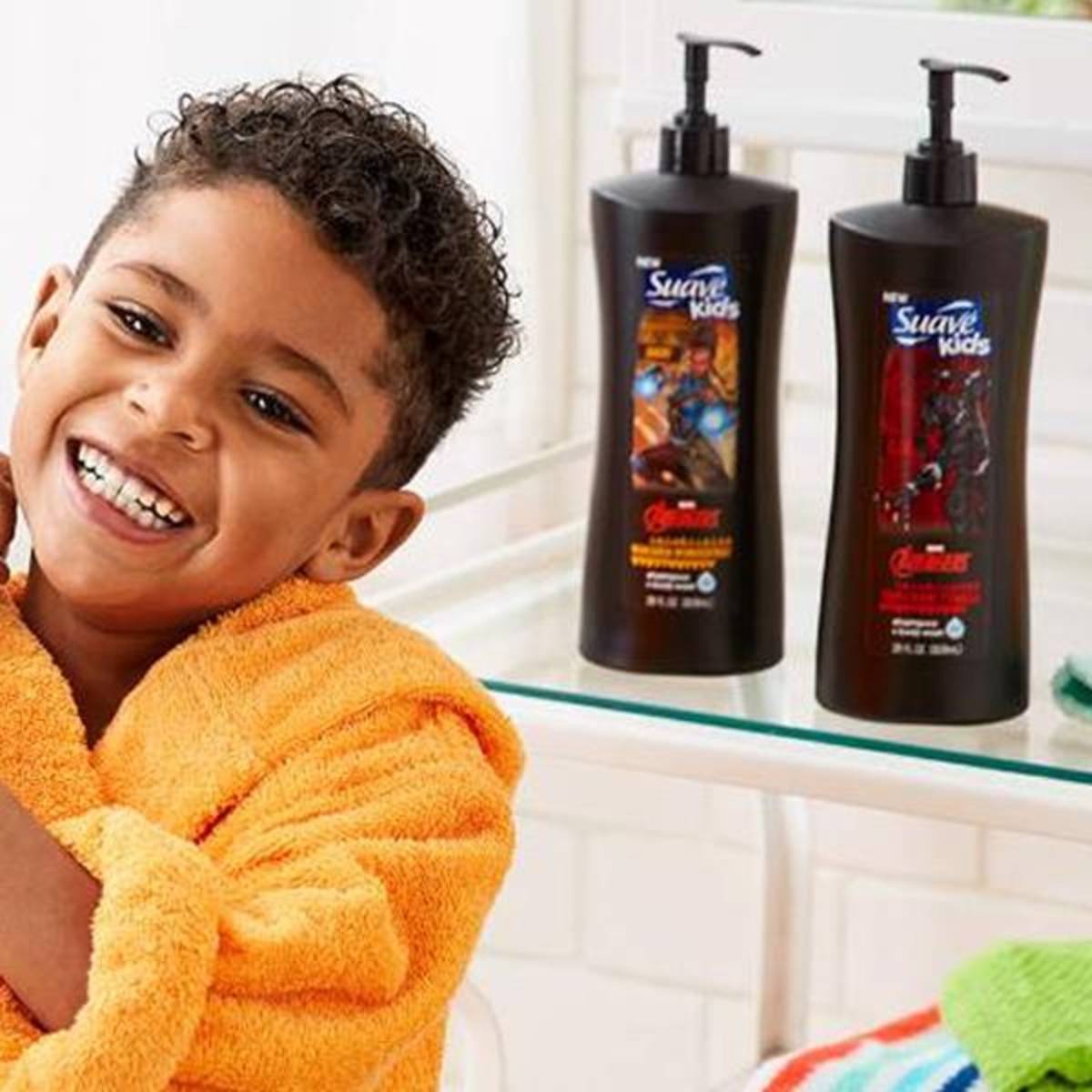 Suave Kids 2in1 Shampoo + Body Wash Avengers Black Panther Tripleberry 828ml Black - Baby Moo