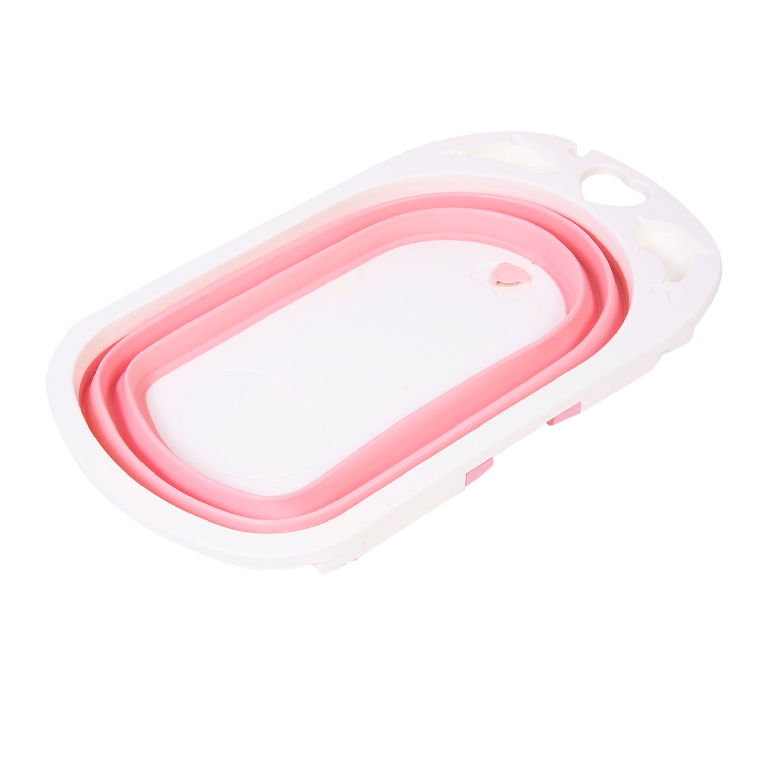 Portable Folding Bath Tub With Drain Plug Pink - Baby Moo