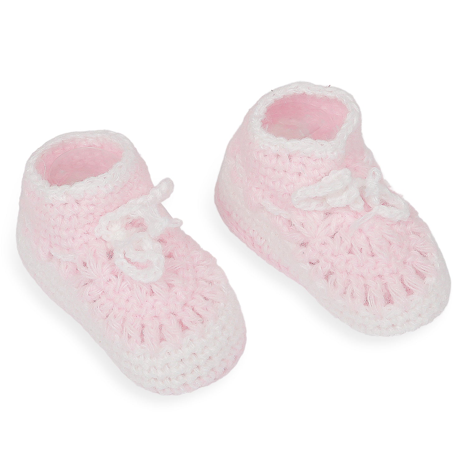 Knitted Newborn Crochet Socks Booties - Pink