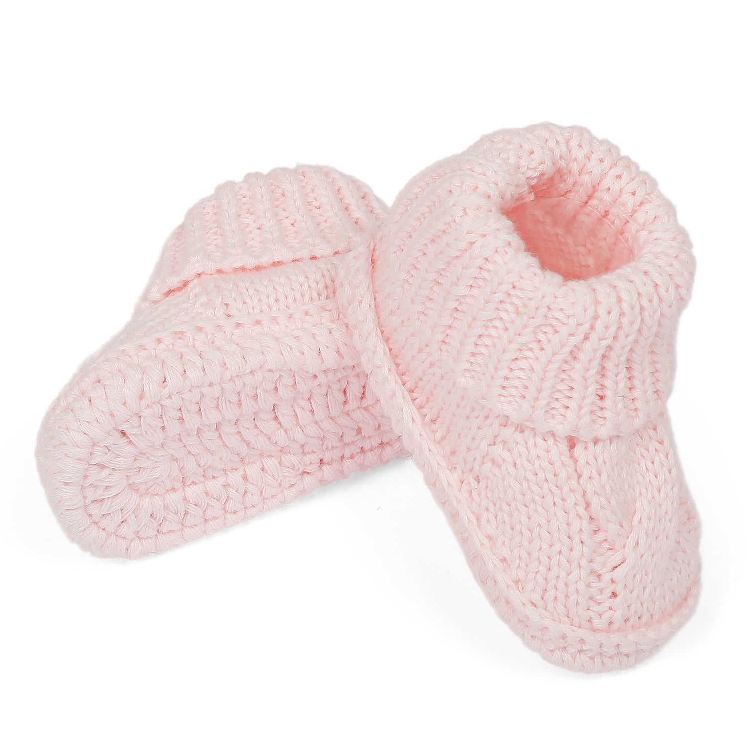 Knitted Newborn Crochet Socks Booties - Peach - Baby Moo