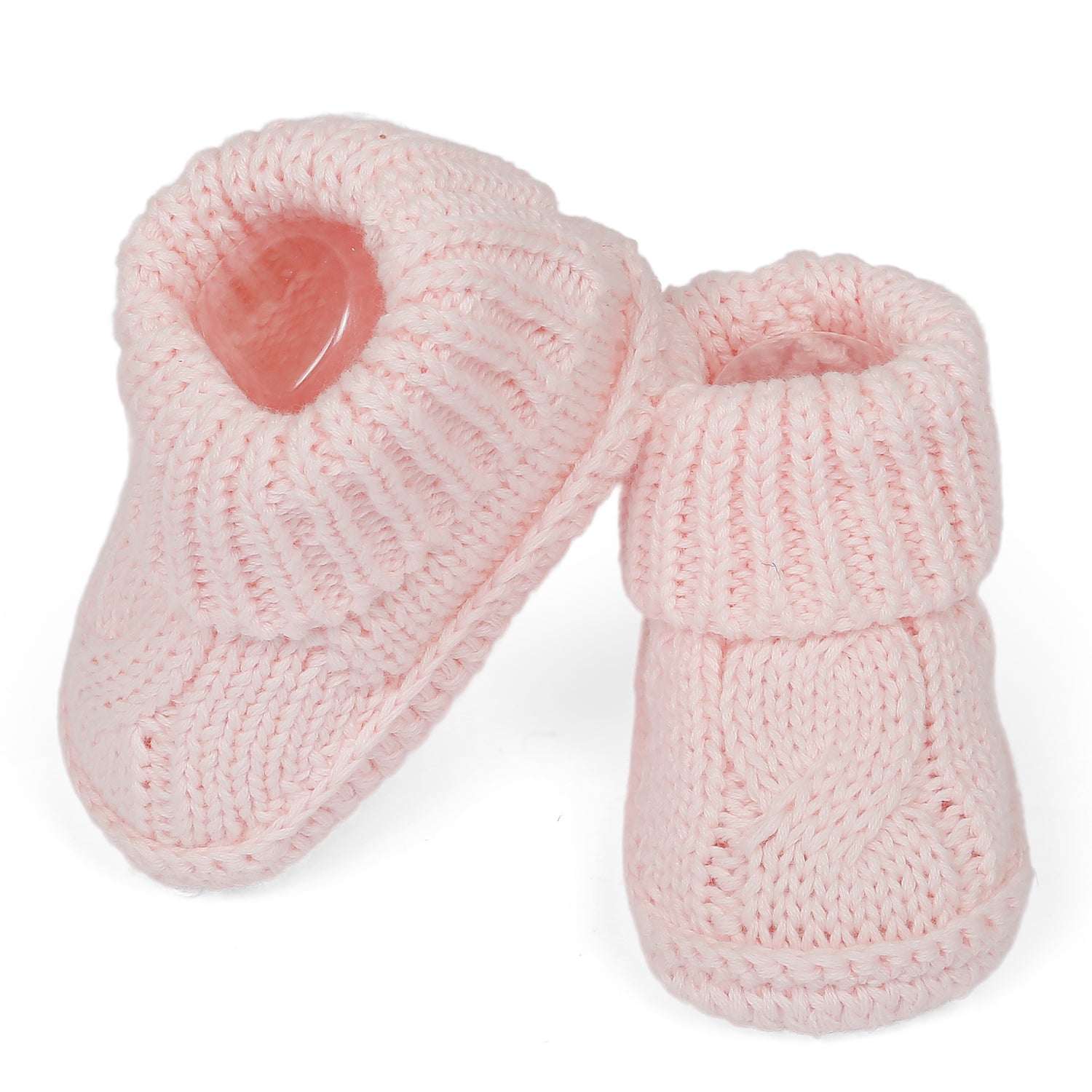 Knitted Newborn Crochet Socks Booties - Peach - Baby Moo