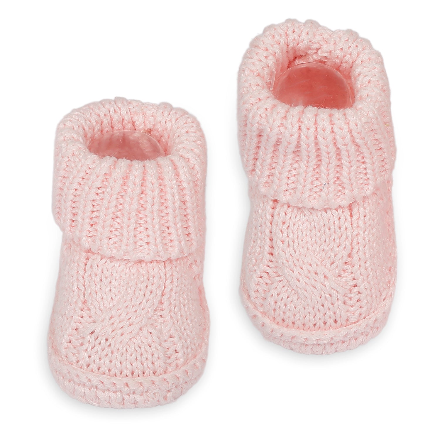 Knitted Newborn Crochet Socks Booties - Peach