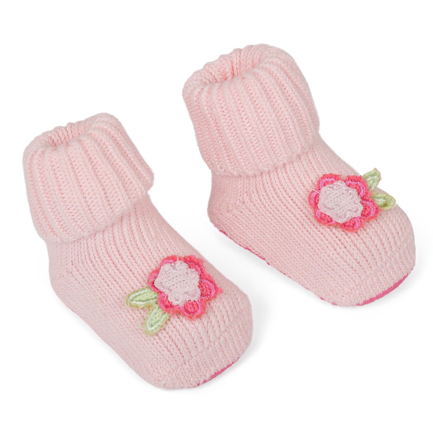 Rosy Newborn Crochet Socks Booties - Pink - Baby Moo
