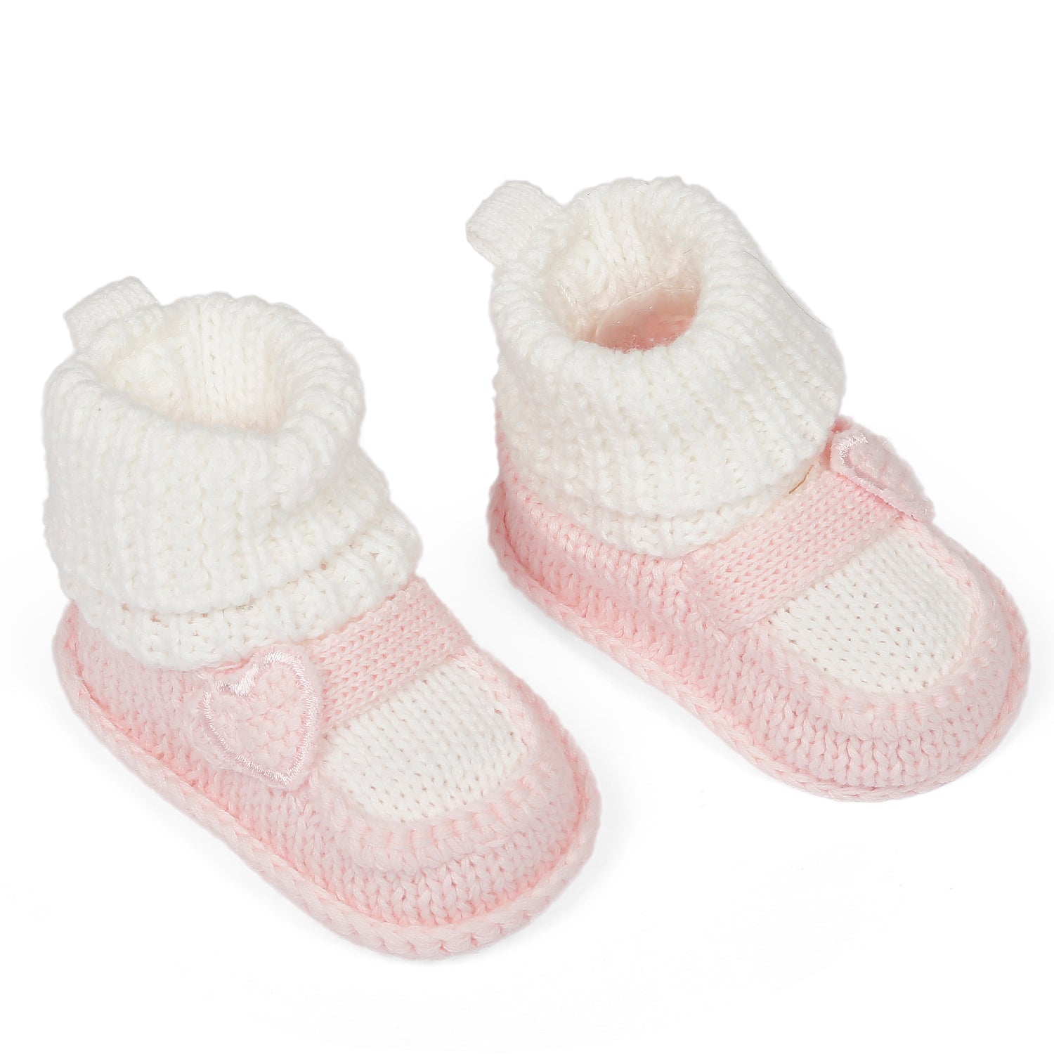 Sweetheart Newborn Crochet Socks Booties - Pink - Baby Moo