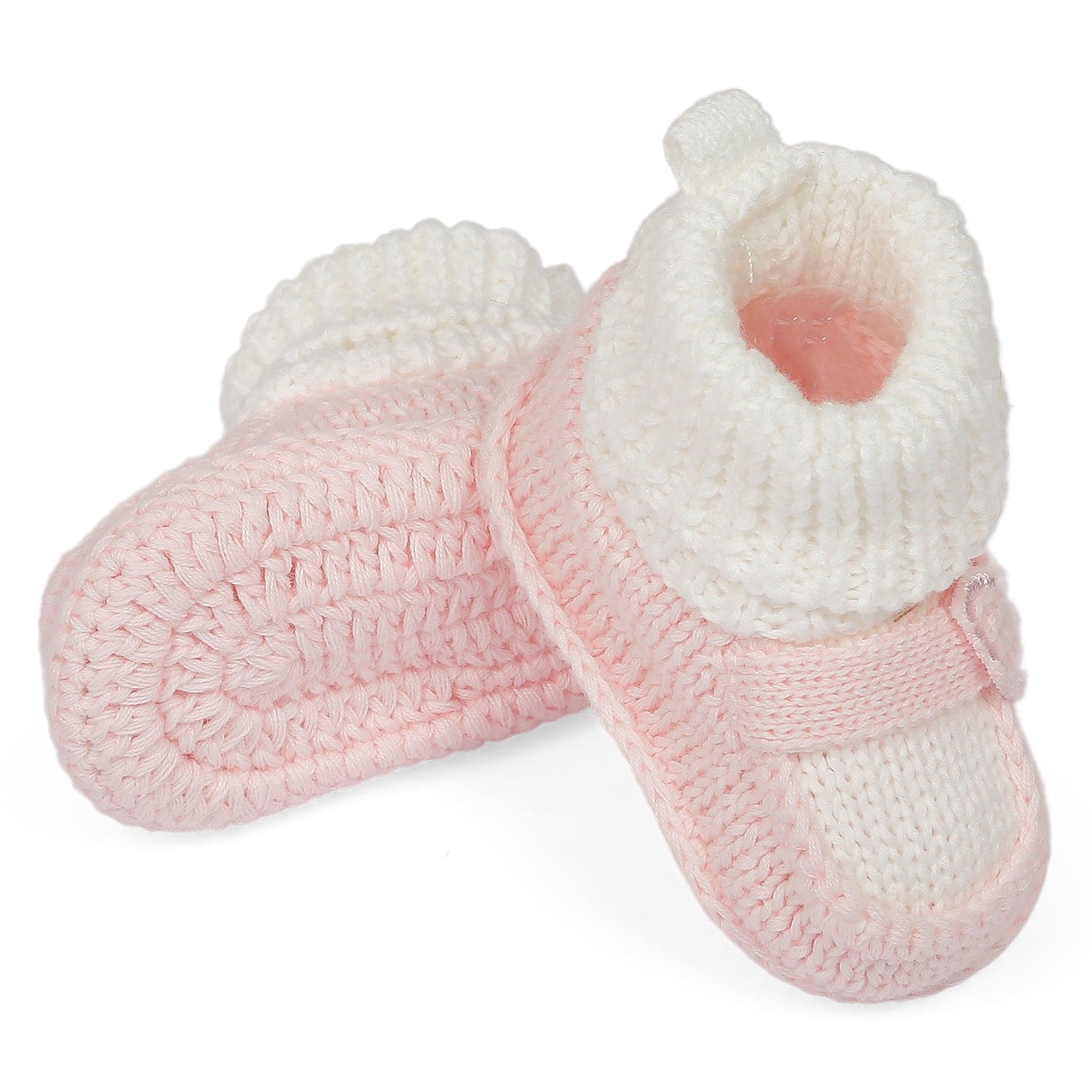 Sweetheart Newborn Crochet Socks Booties - Pink - Baby Moo