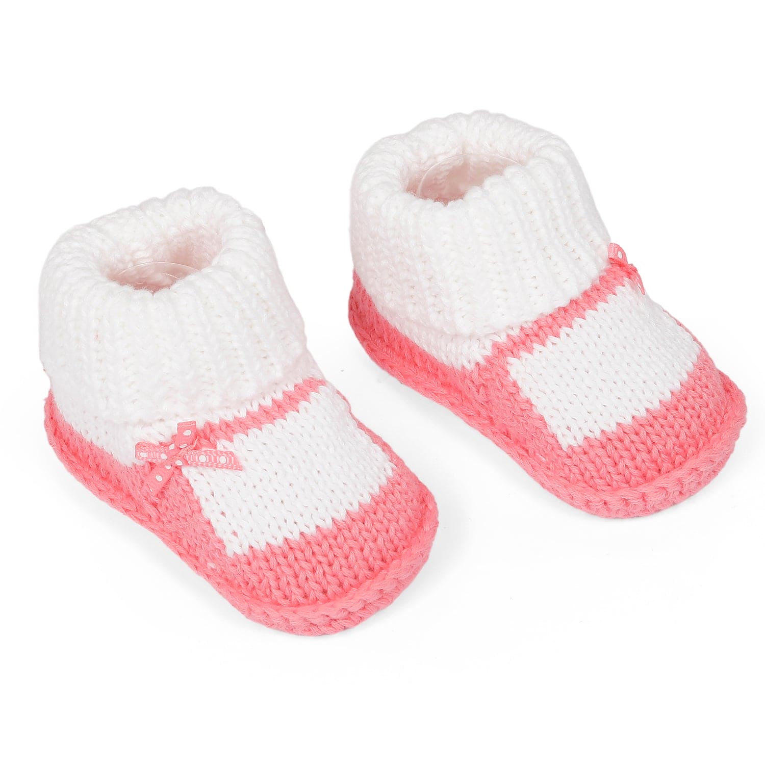 Bow Newborn Crochet Socks Booties - Pink - Baby Moo