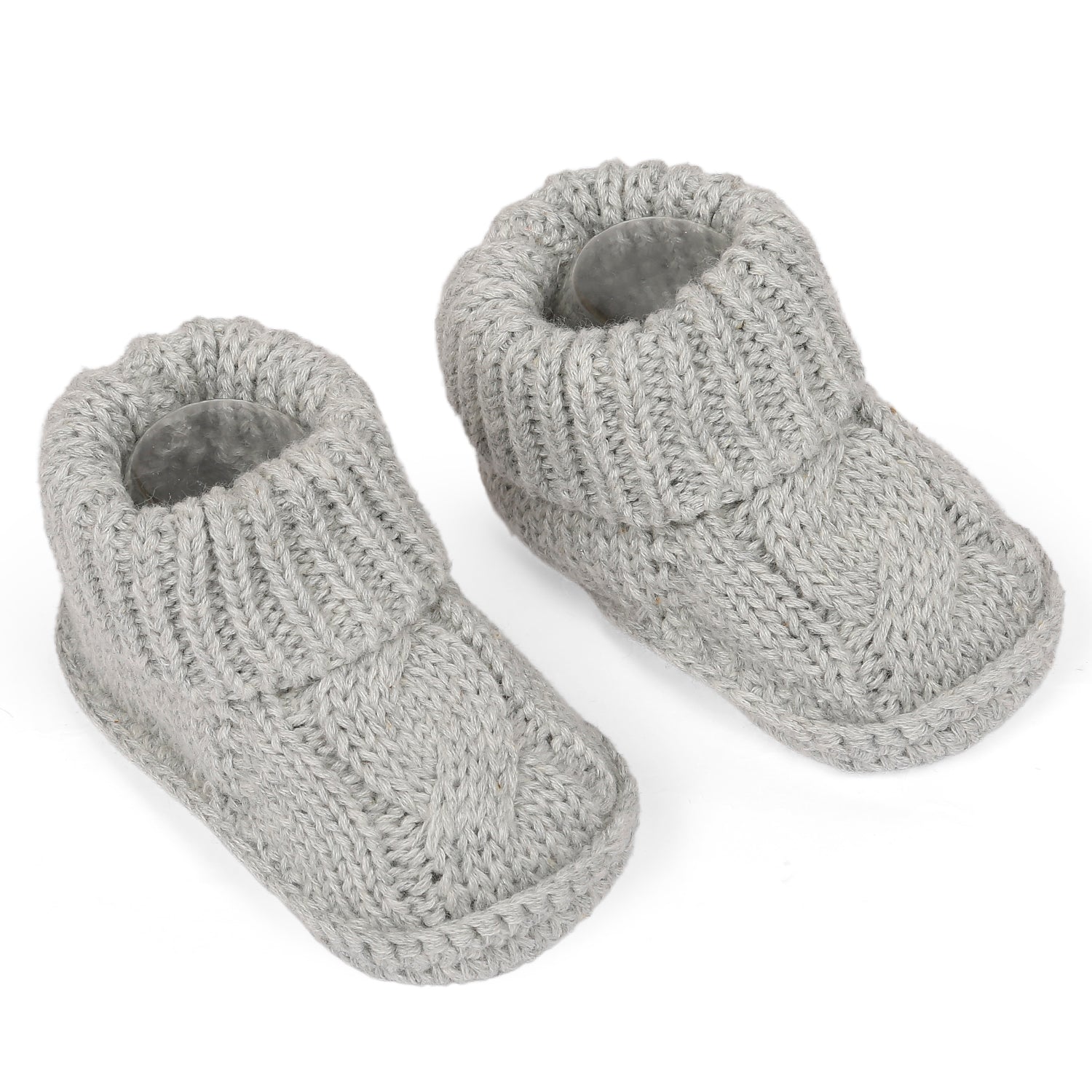 Solid Newborn Crochet Socks Booties - Grey - Baby Moo