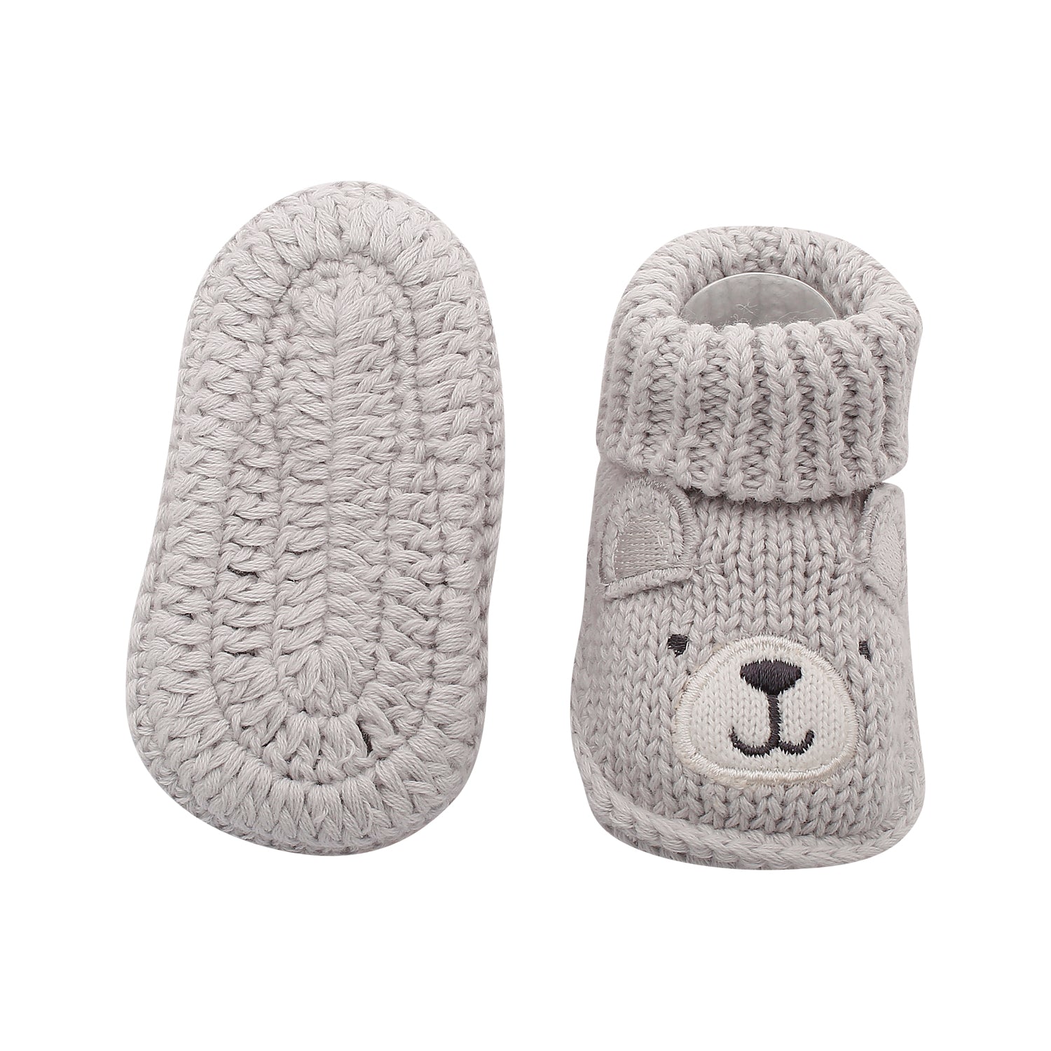Bff Bear Grey Socks Booties - Baby Moo