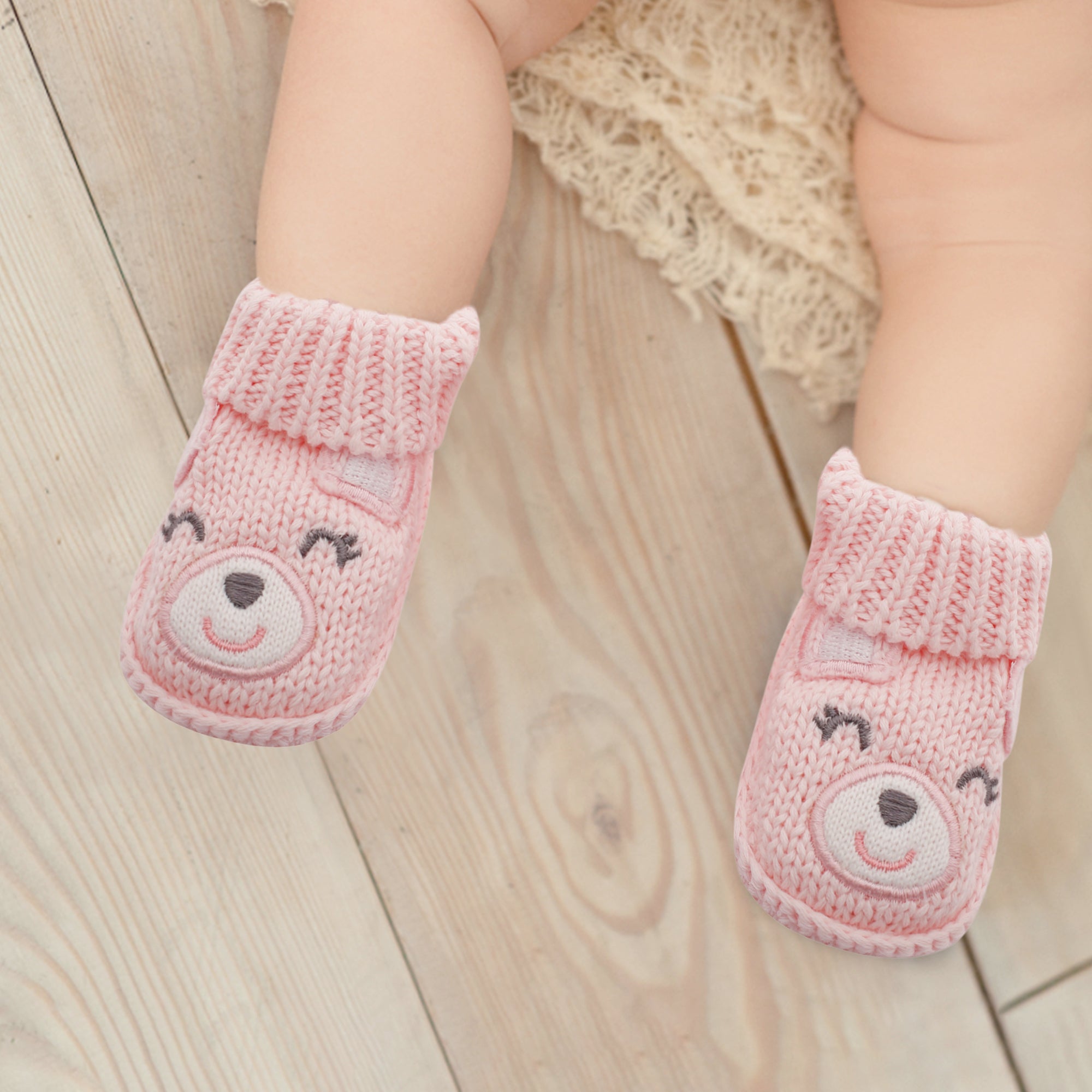 Sweetheart Light Pink Socks Booties - Baby Moo