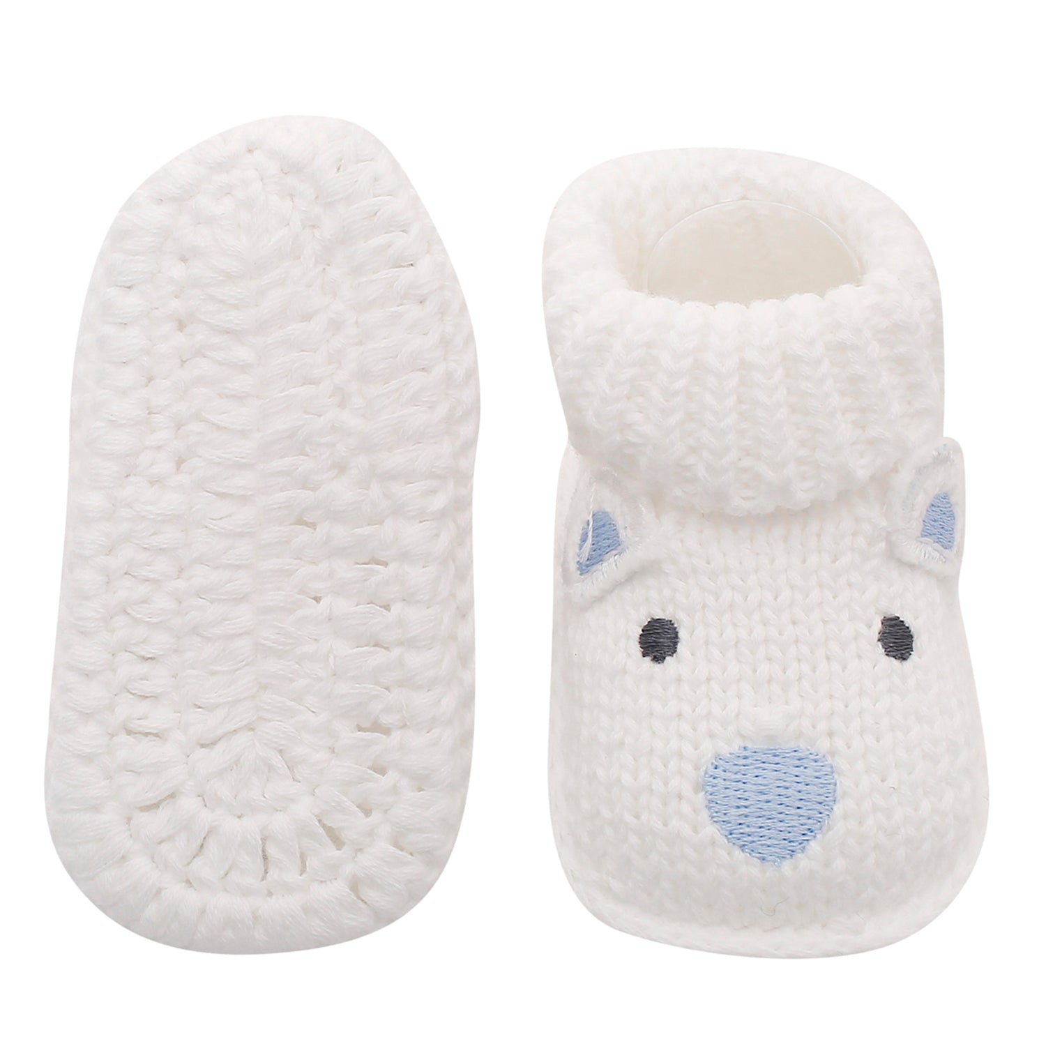 Polar Bear White Socks Booties - Baby Moo