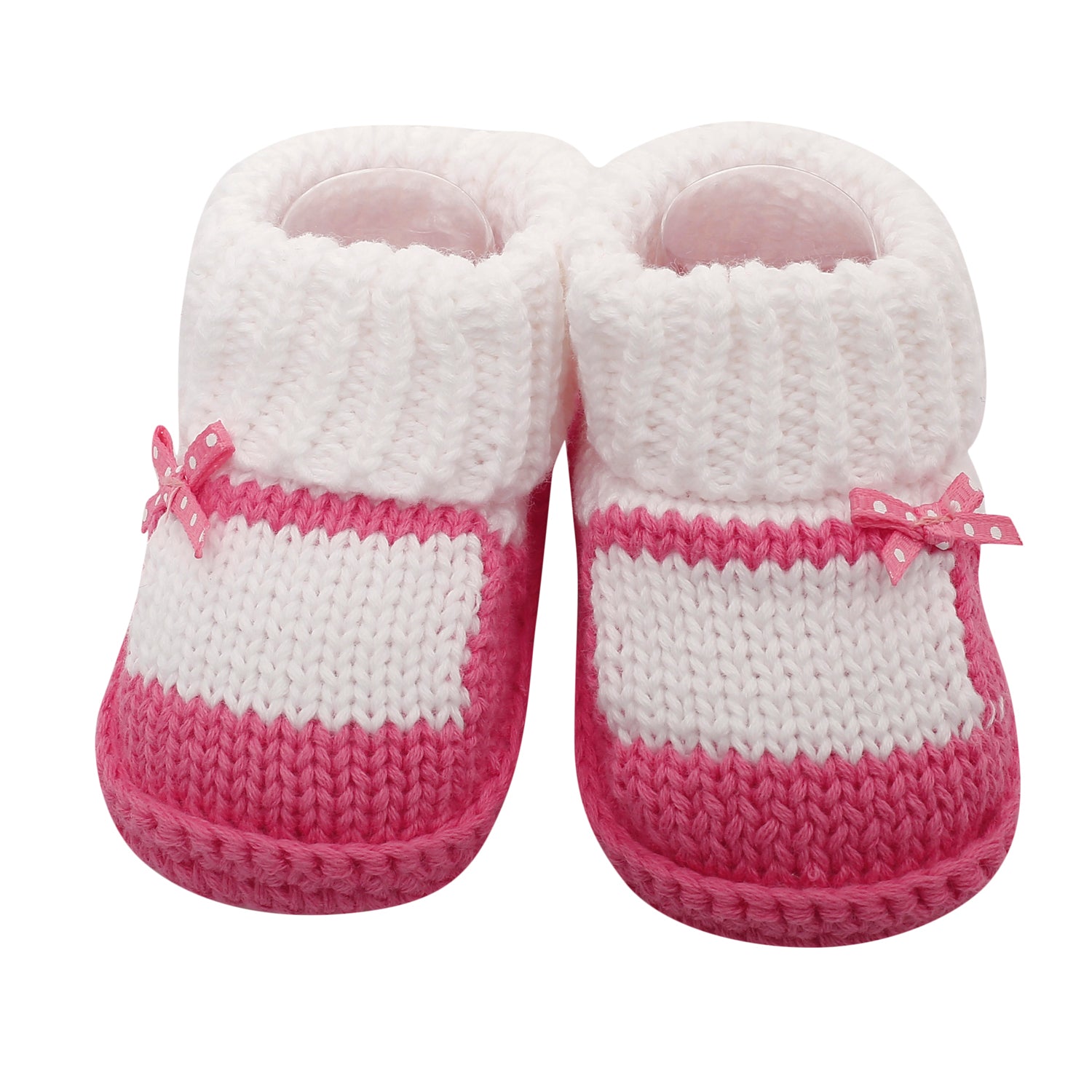 Sweet Bows White And Pink Socks Booties - Baby Moo