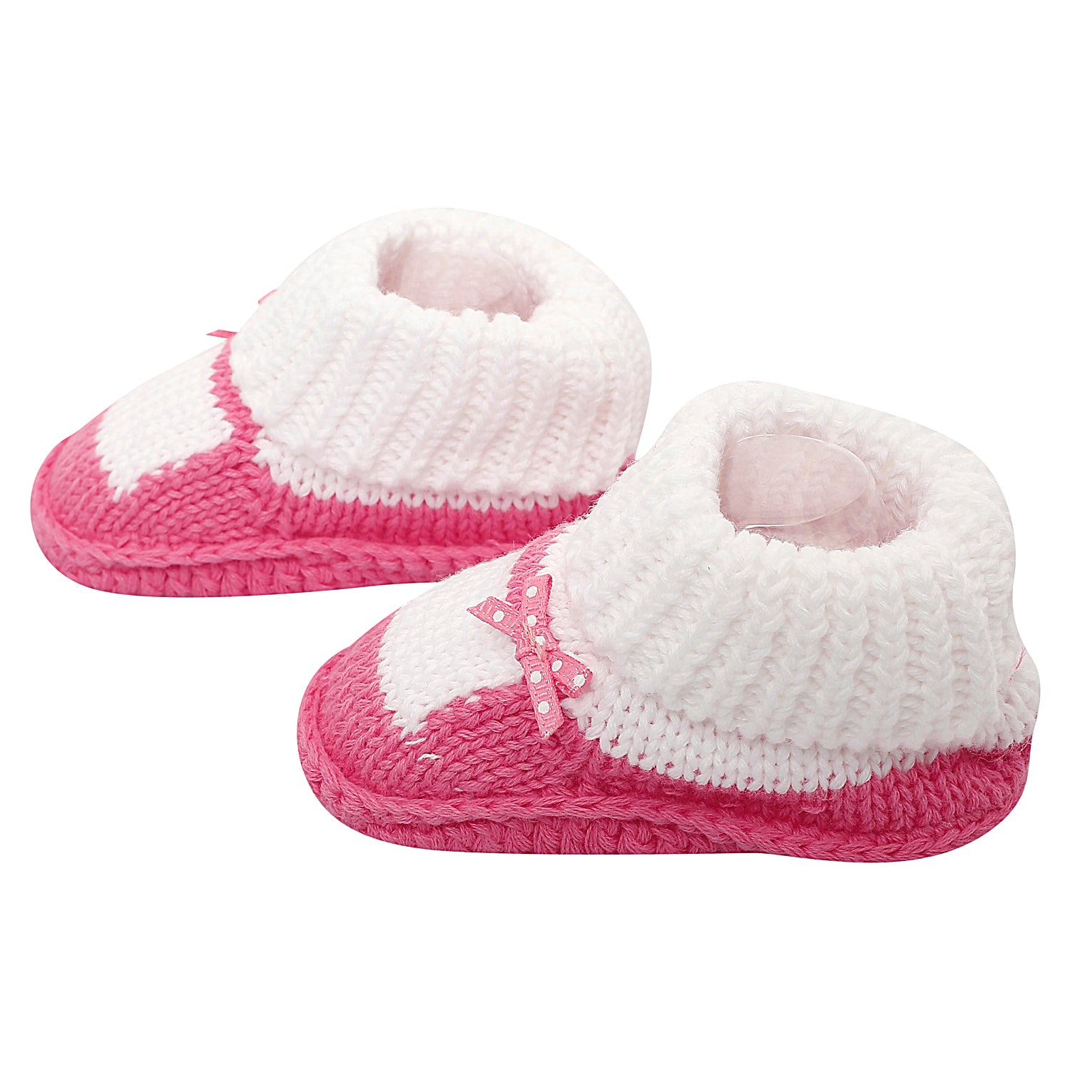 Sweet Bows White And Pink Socks Booties - Baby Moo