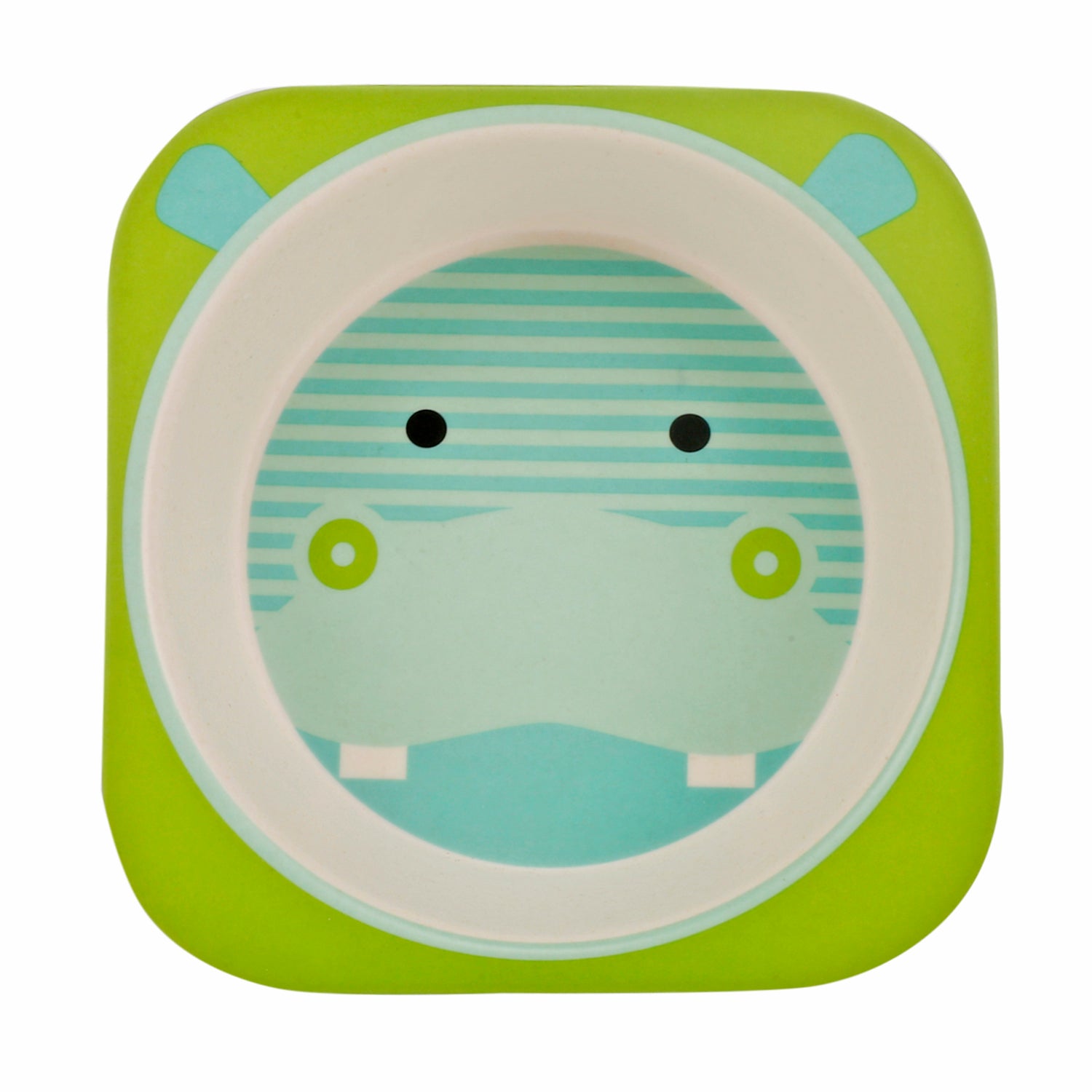 Hippo Green And Turquoise Bamboo Fiber Dinner Set Large - Baby Moo