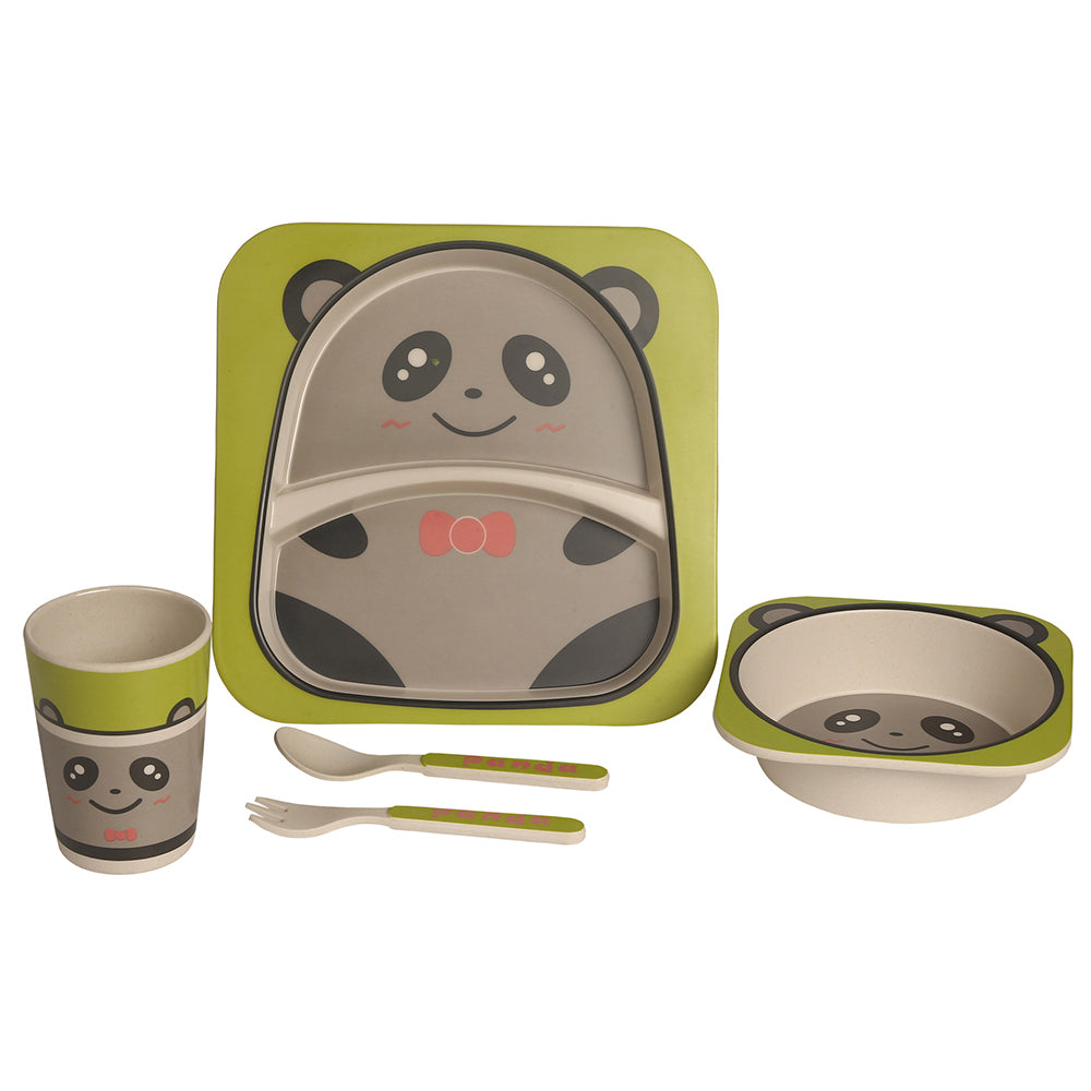 Panda Grey Bamboo Fiber Dinner Set Large