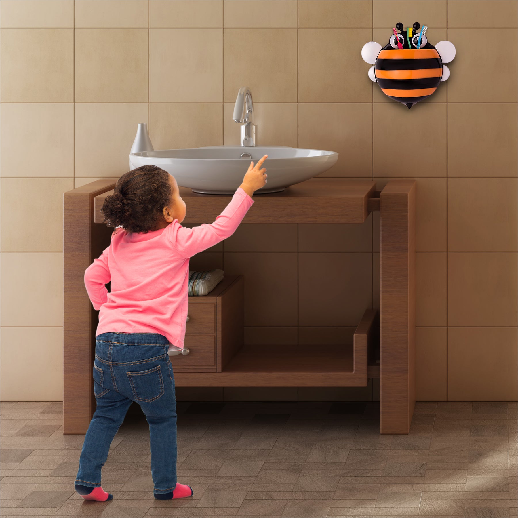Bee Orange Toothbrush Holder - Baby Moo