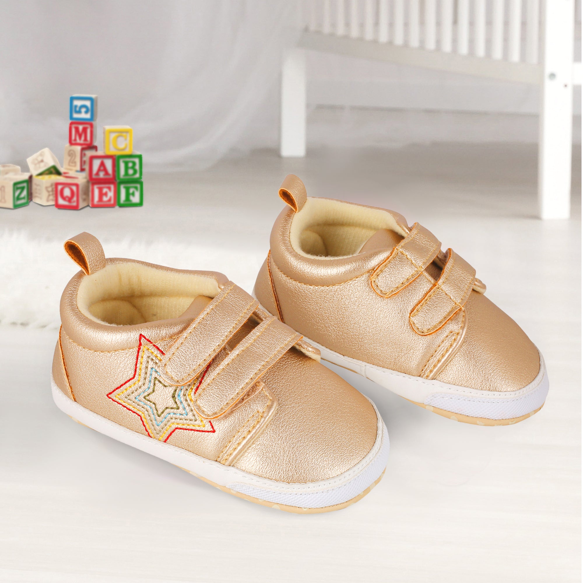 My Star Gold Casual Booties - Baby Moo