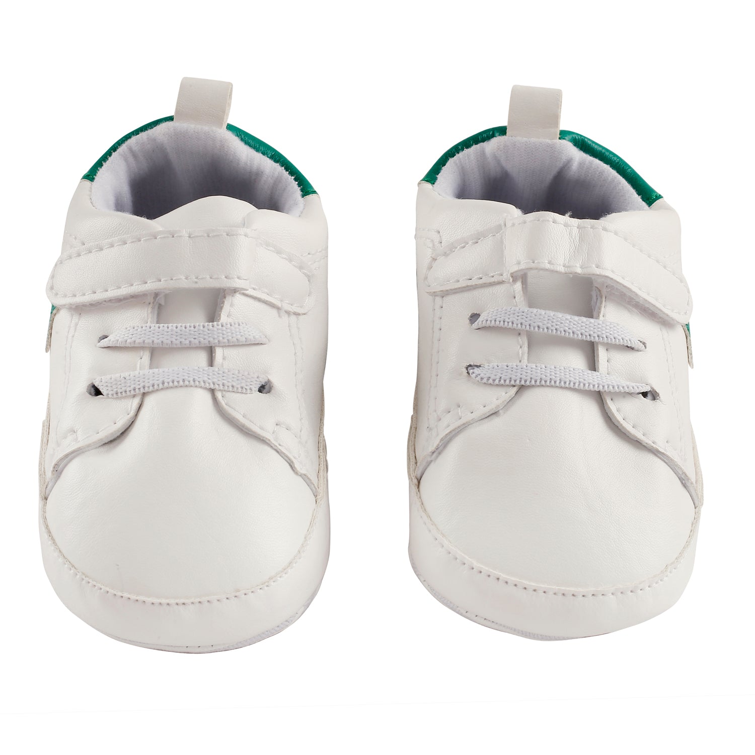 My Star White And Green Casual Booties - Baby Moo