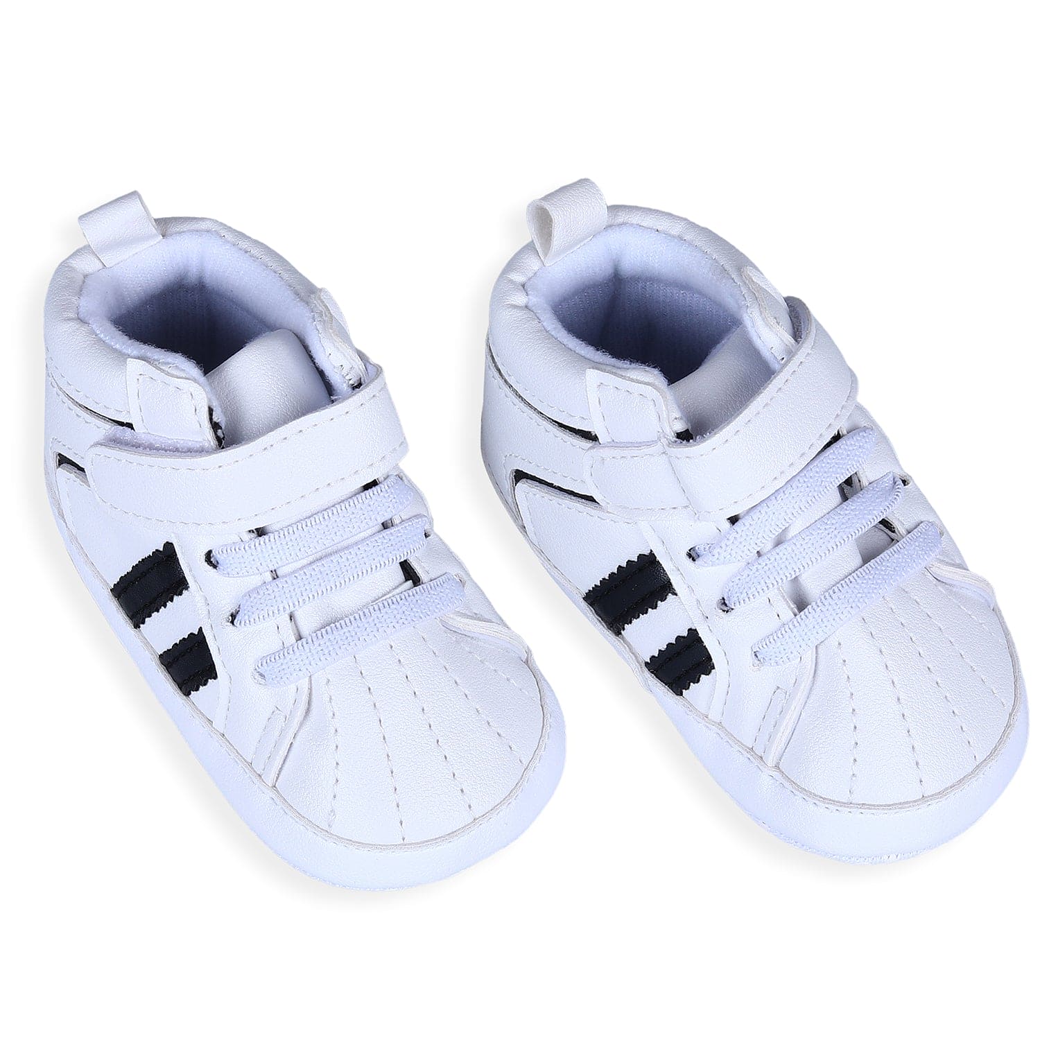 Classic Stripes Comfortable And Breathable Anti-Slip Sneaker Shoes - White - Baby Moo