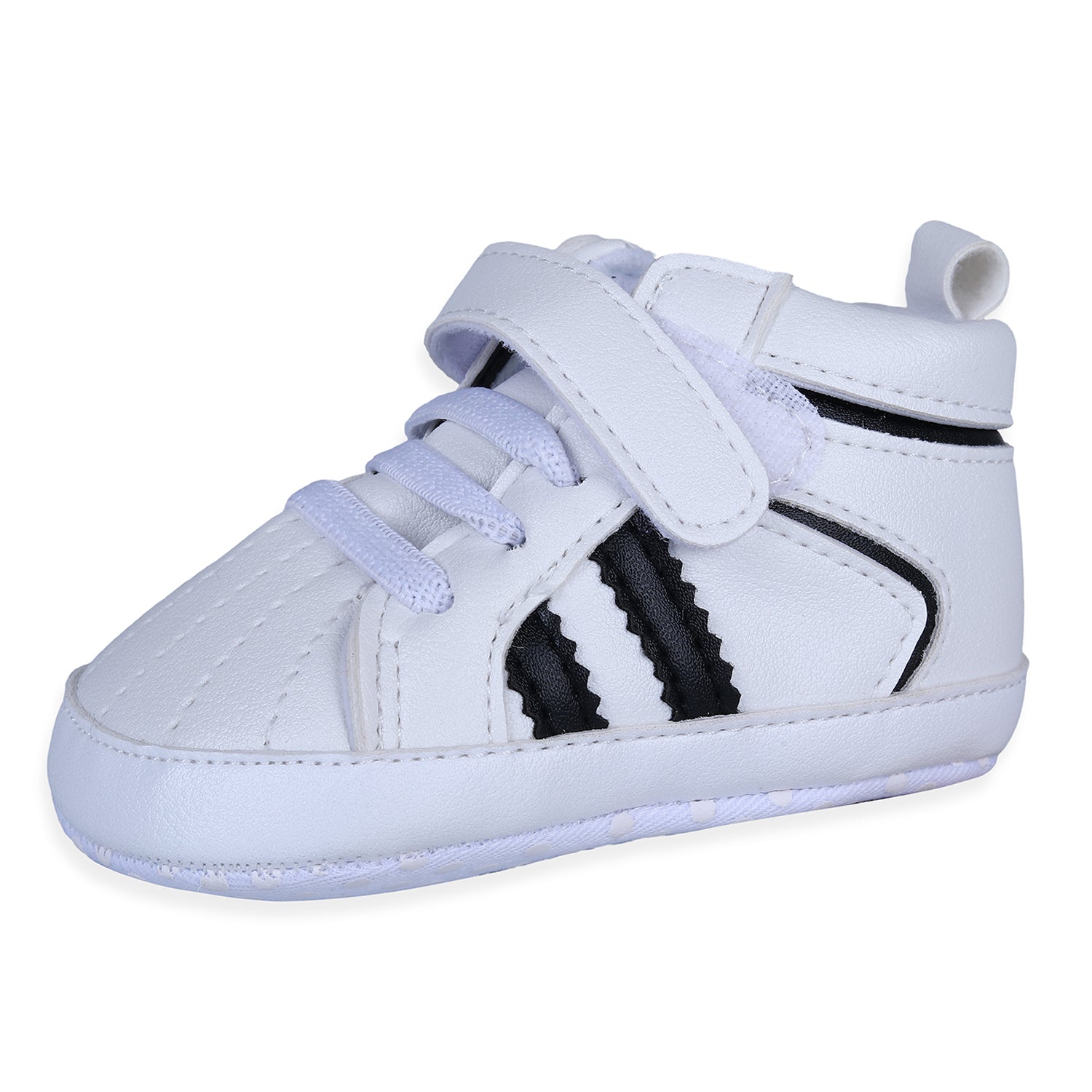 Classic Stripes Comfortable And Breathable Anti-Slip Sneaker Shoes - White - Baby Moo