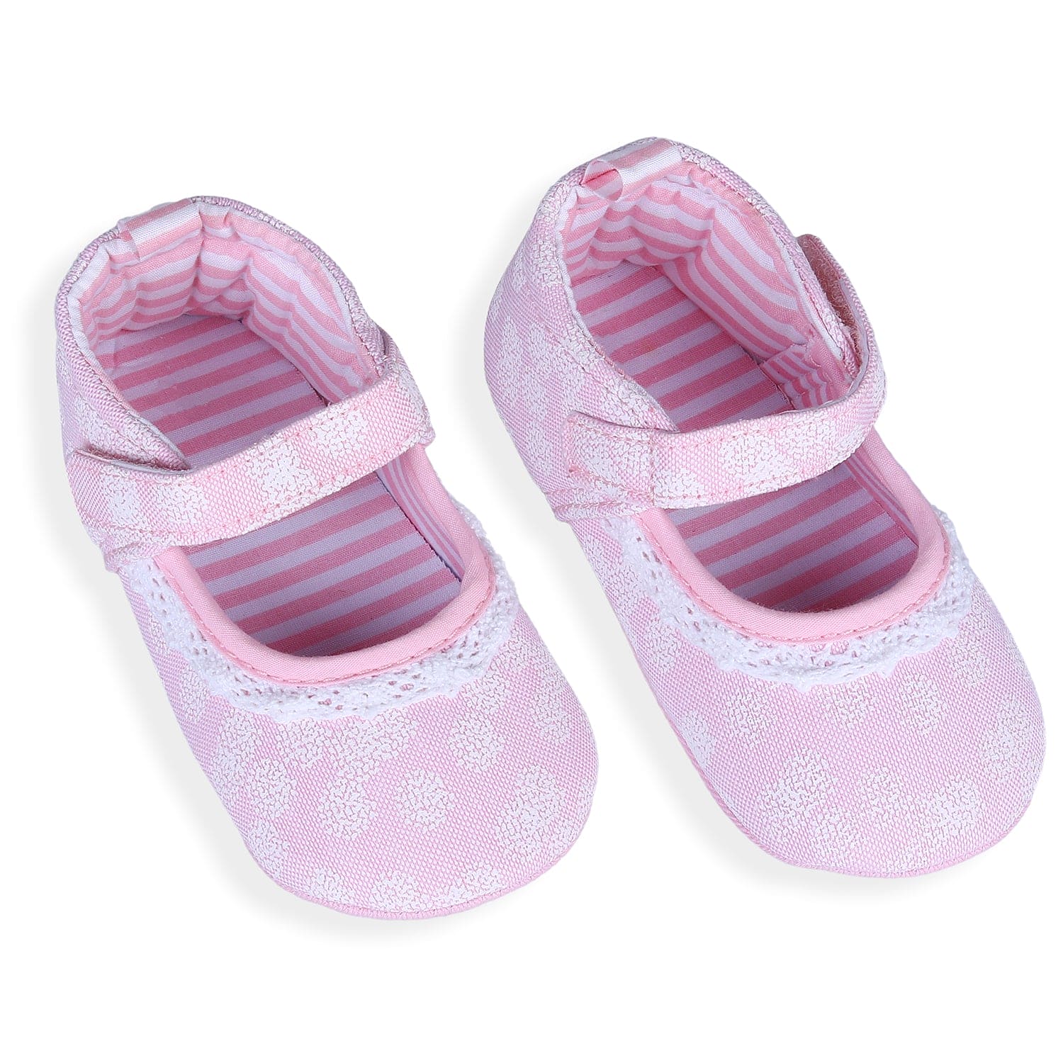 Textured Hookloop Premium Girls Anti-Slip Ballerina Shoes - Pink - Baby Moo