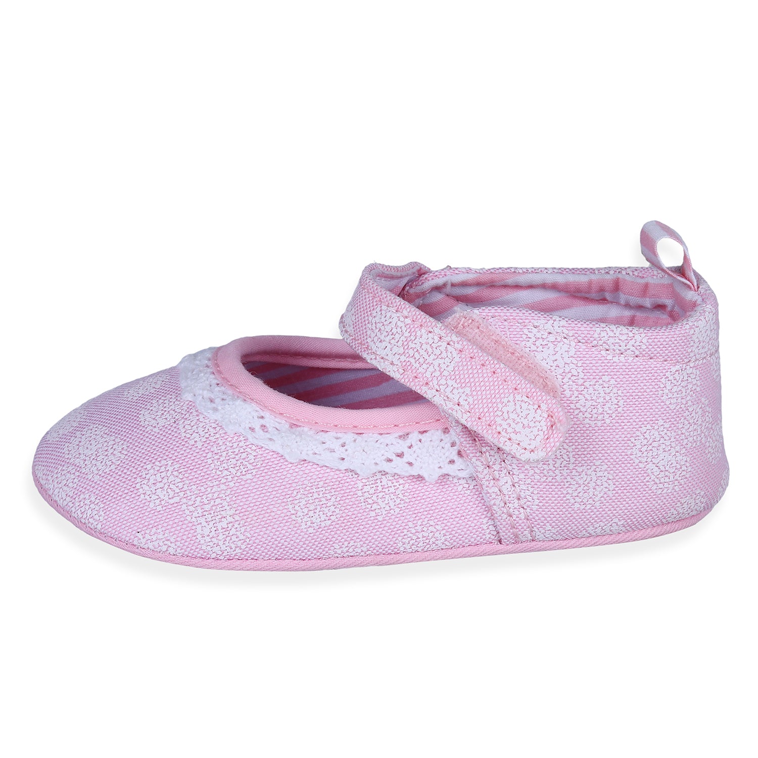 Textured Hookloop Premium Girls Anti-Slip Ballerina Shoes - Pink - Baby Moo