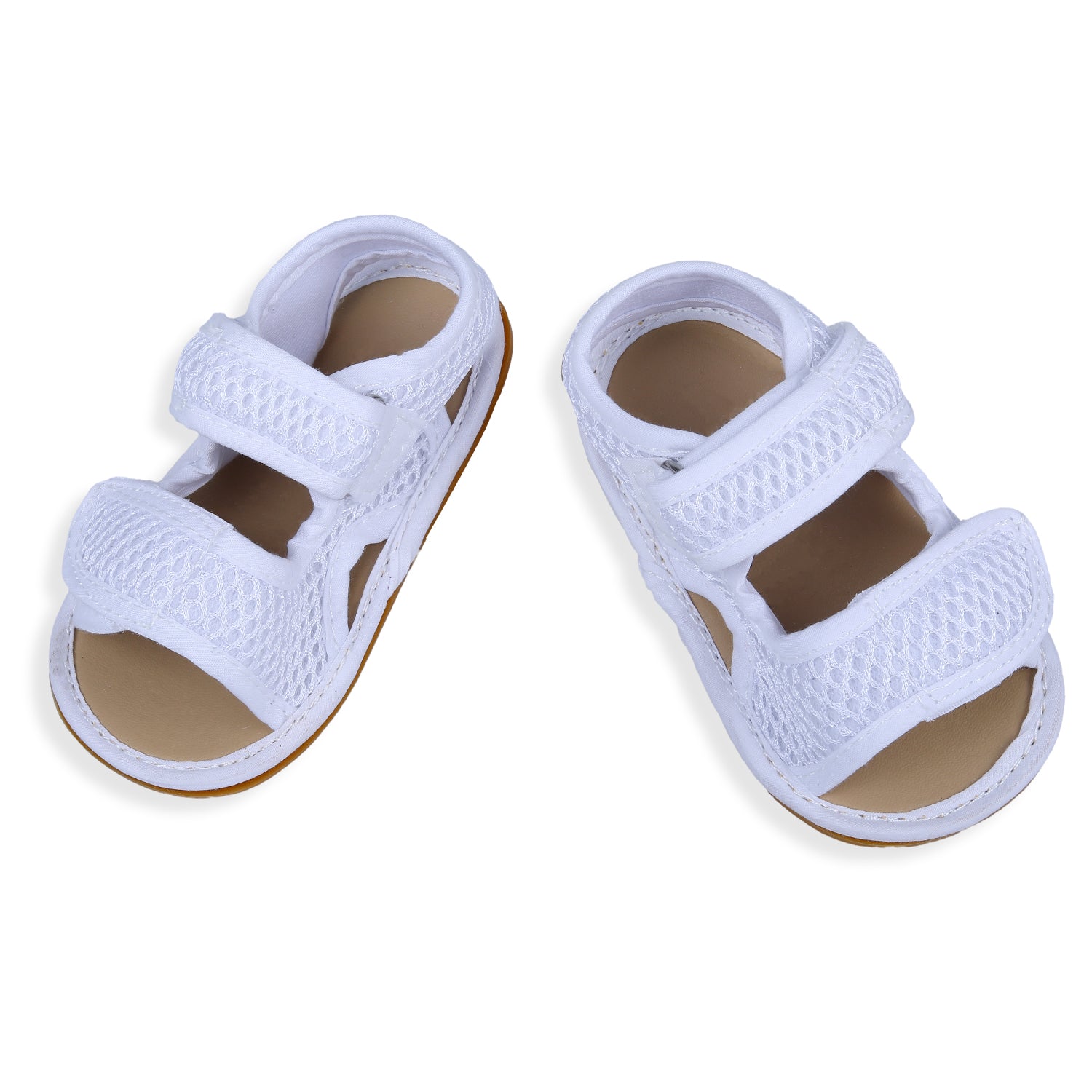 Solid Hookloop Comfortable Anti-skid Floater Sandals - White - Baby Moo