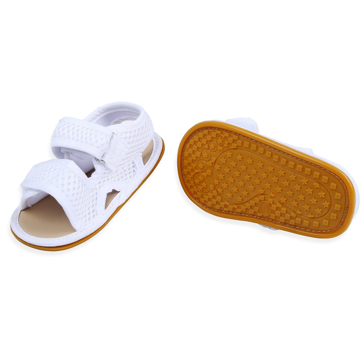 Solid Hookloop Comfortable Anti-skid Floater Sandals - White - Baby Moo