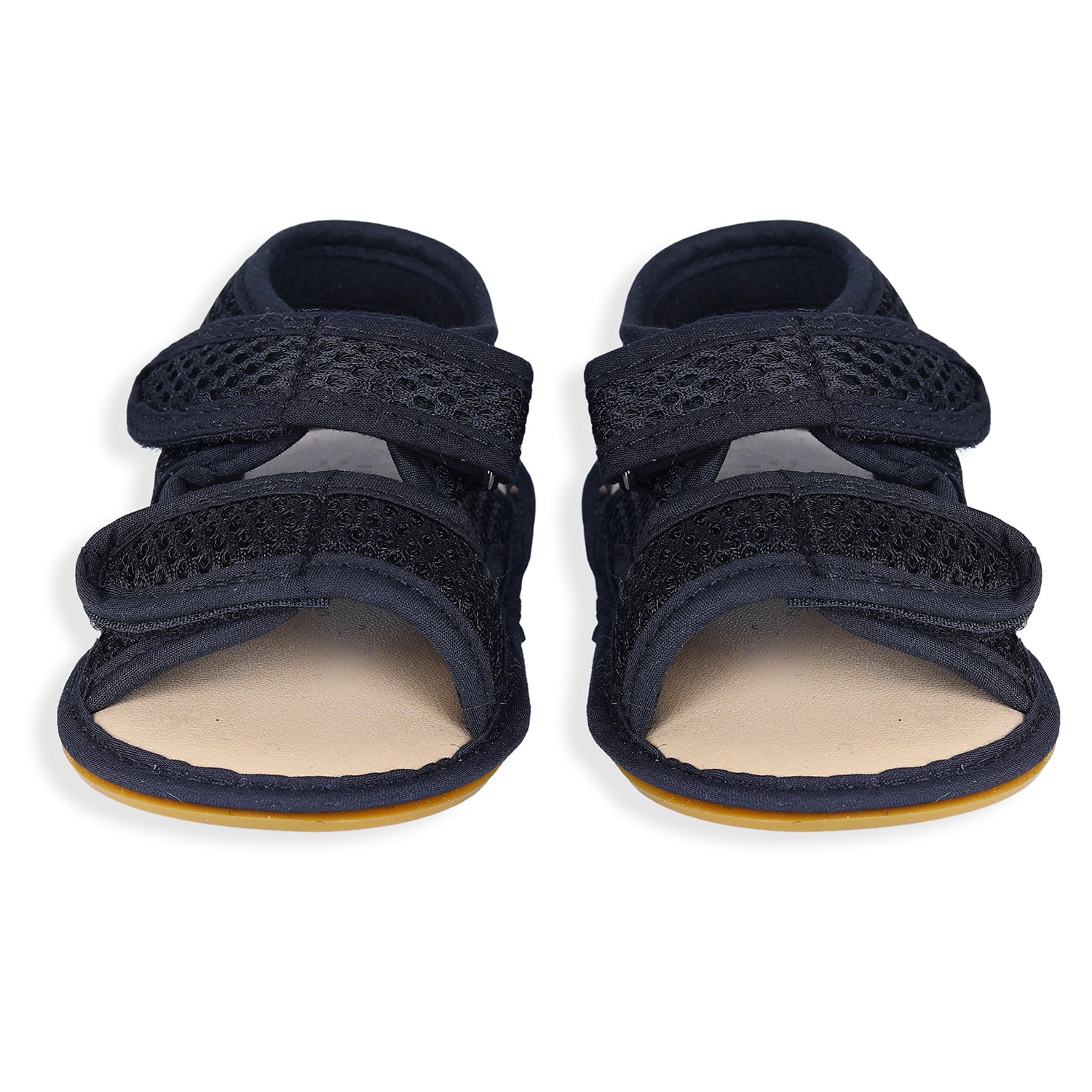 Solid Hookloop Comfortable Anti-skid Floater Sandals - Black - Baby Moo