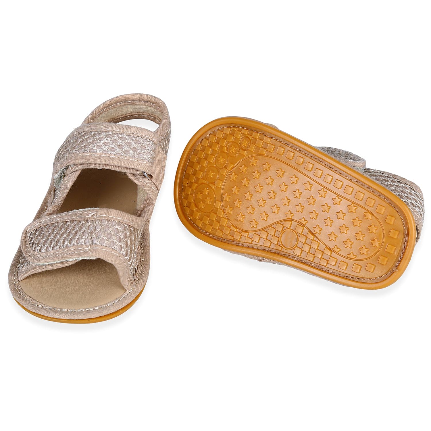 Solid Hookloop Comfortable Anti-skid Floater Sandals - Beige - Baby Moo