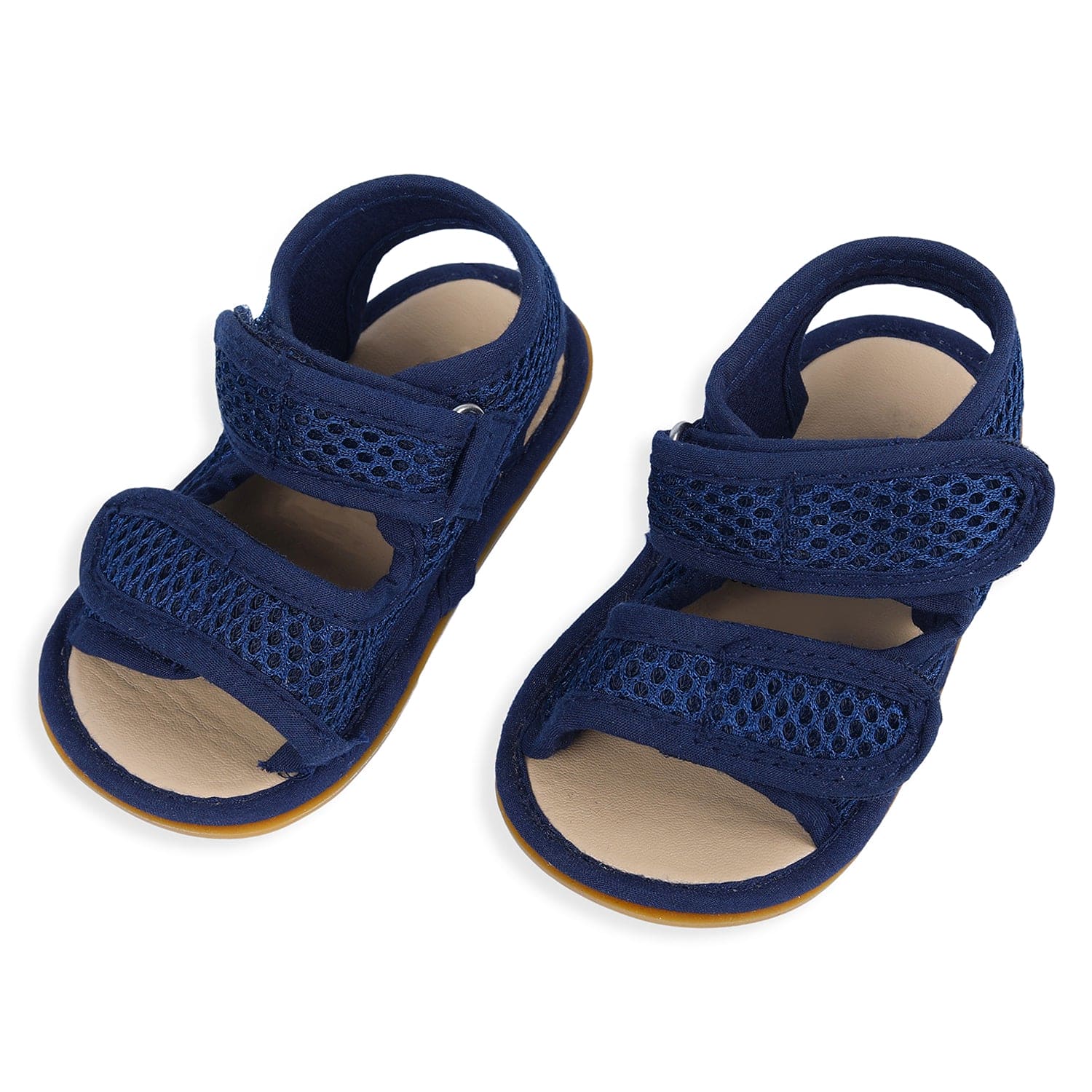 Solid Hookloop Comfortable Anti-skid Floater Sandals - Navy Blue - Baby Moo