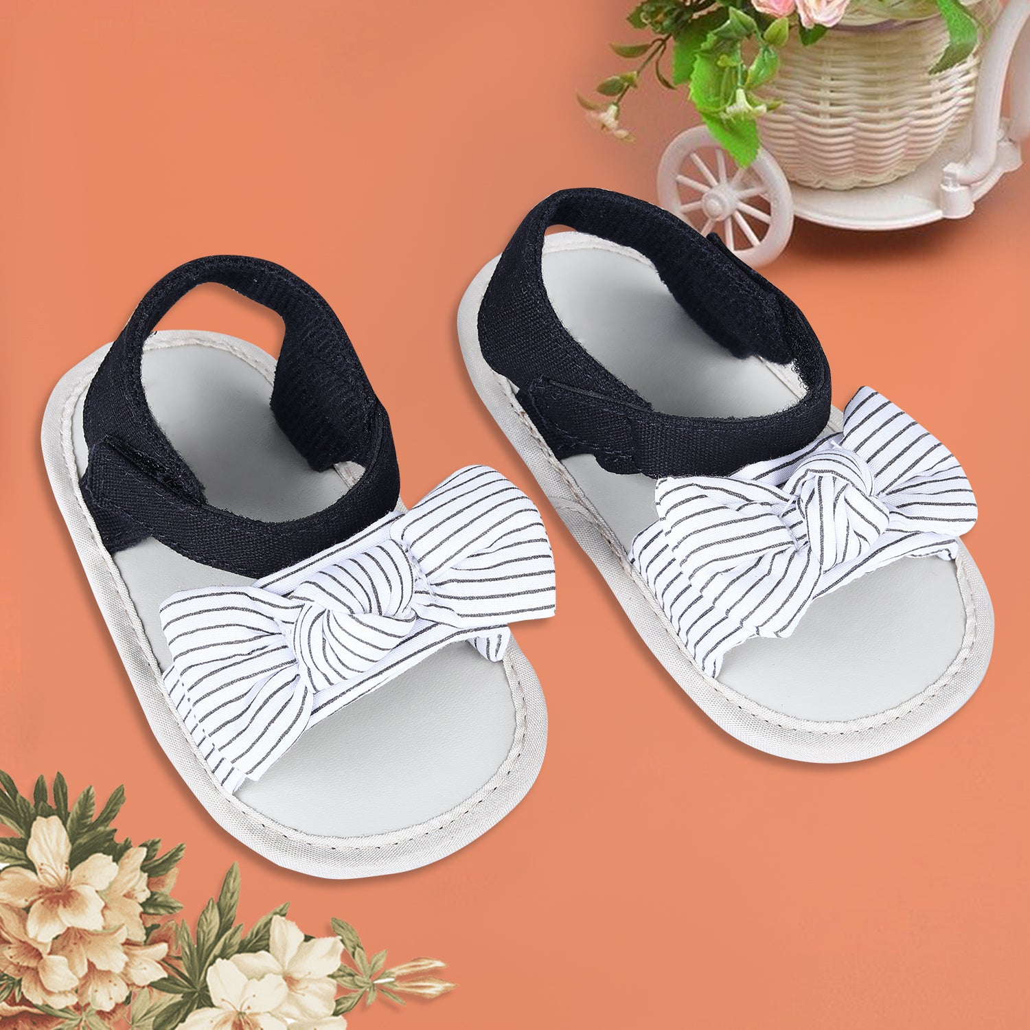 Bowknot Girls Premium Anti-Slip Sandals - White - Baby Moo