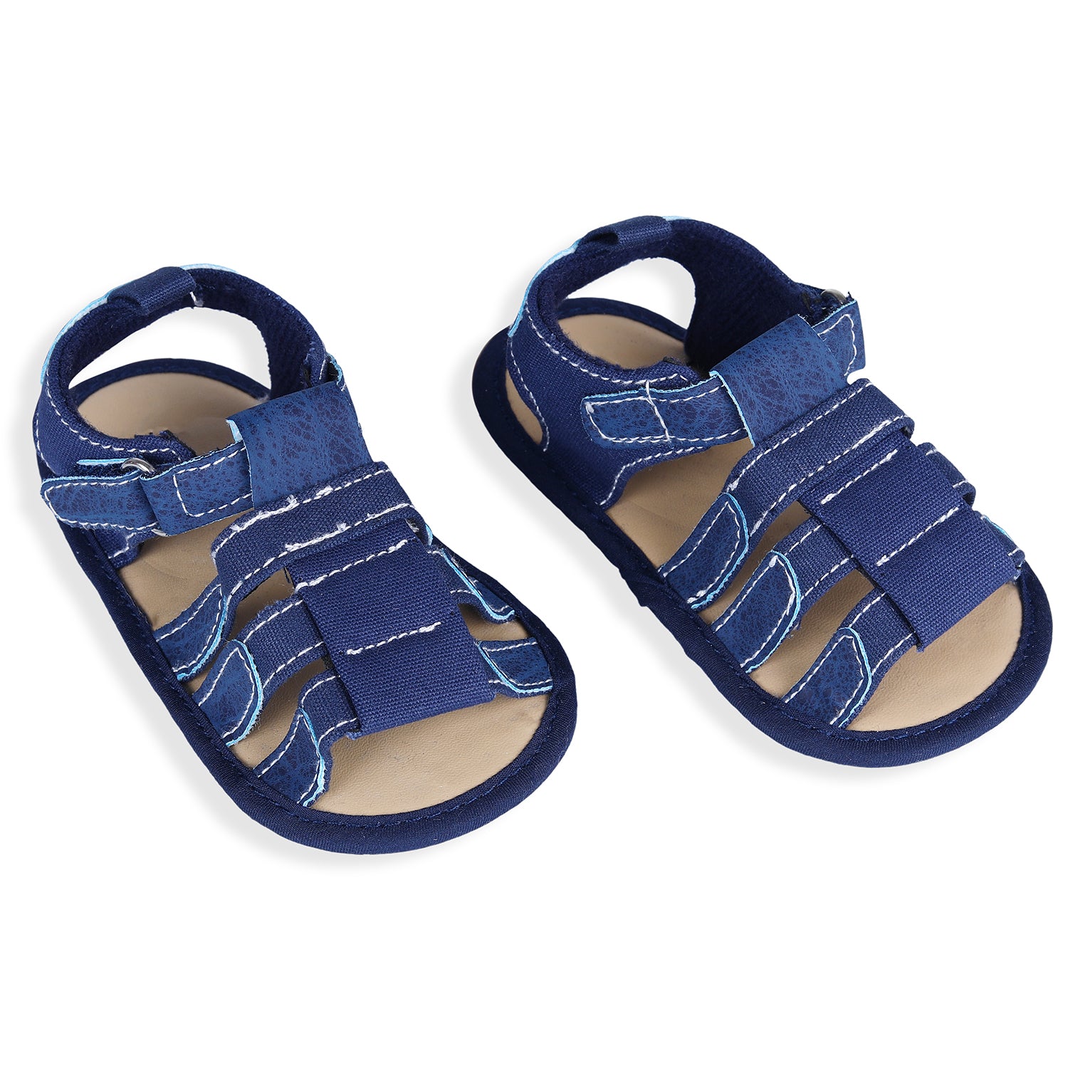 Velcro Hook-Loop Premium Anti-Slip Sandal Booties - Blue - Baby Moo