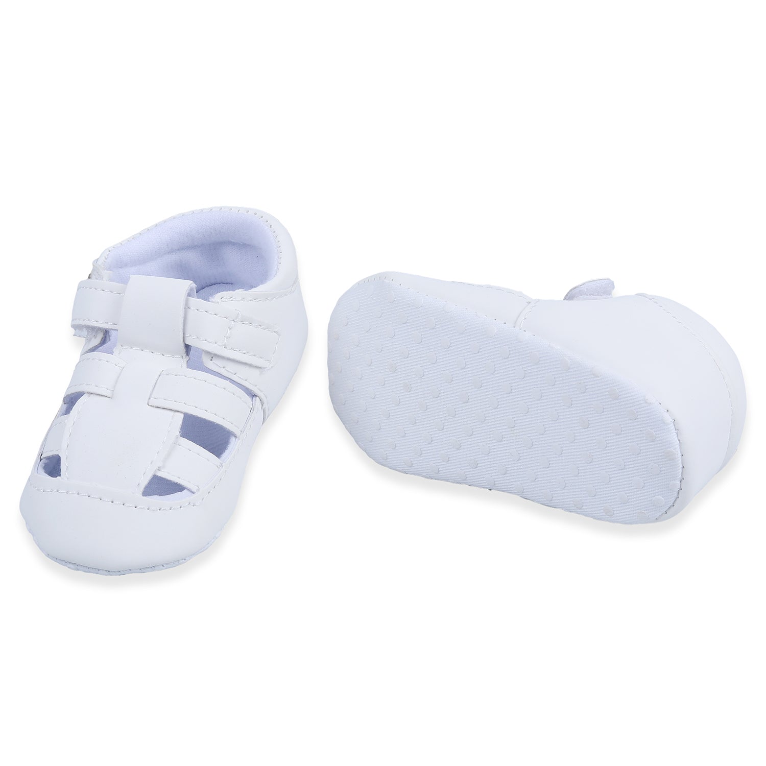 Velcro Hook-Loop Premium Anti-Slip Sandal Booties - White - Baby Moo